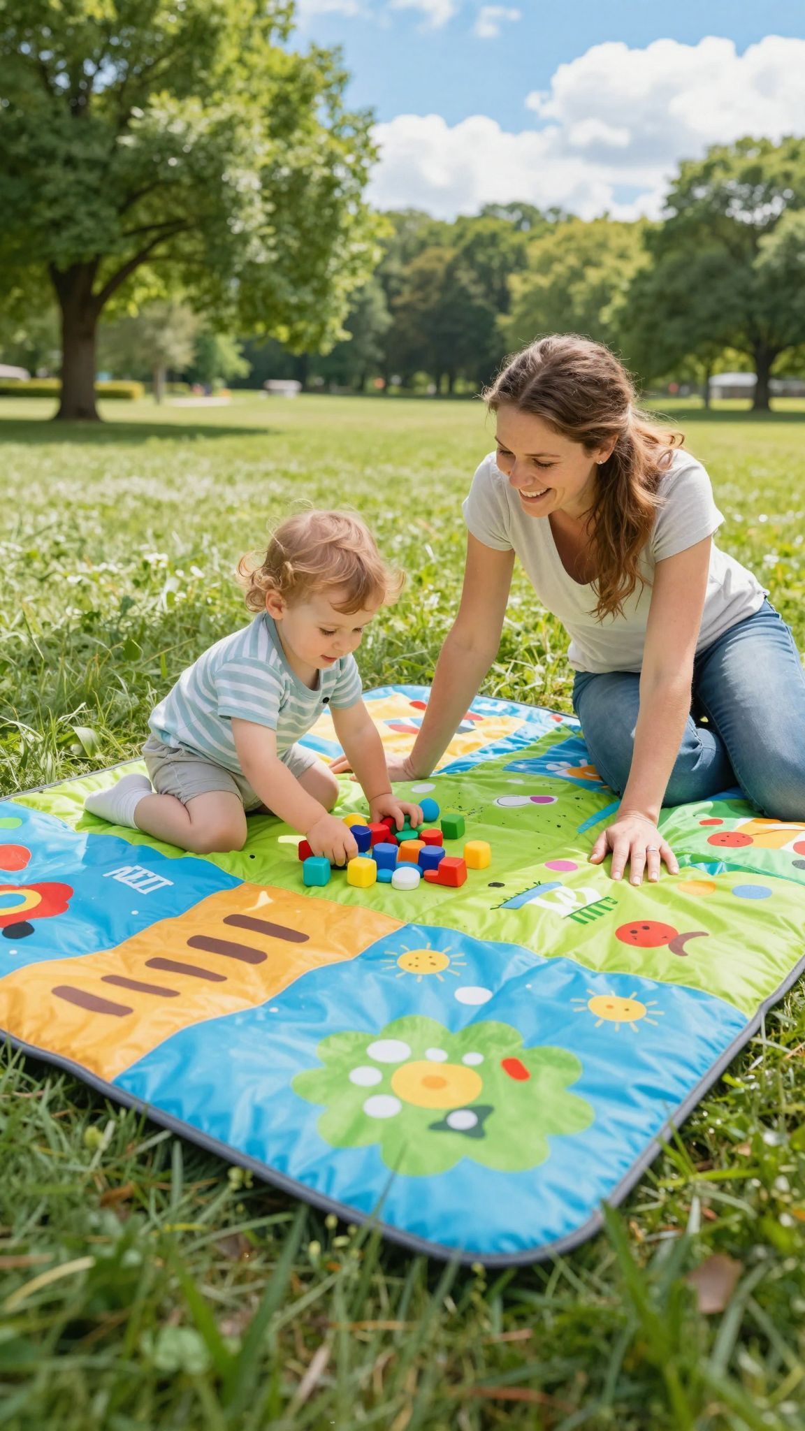 A hordozható játszószőnyegek védenek a szennyeződésektől és nedvességtől.