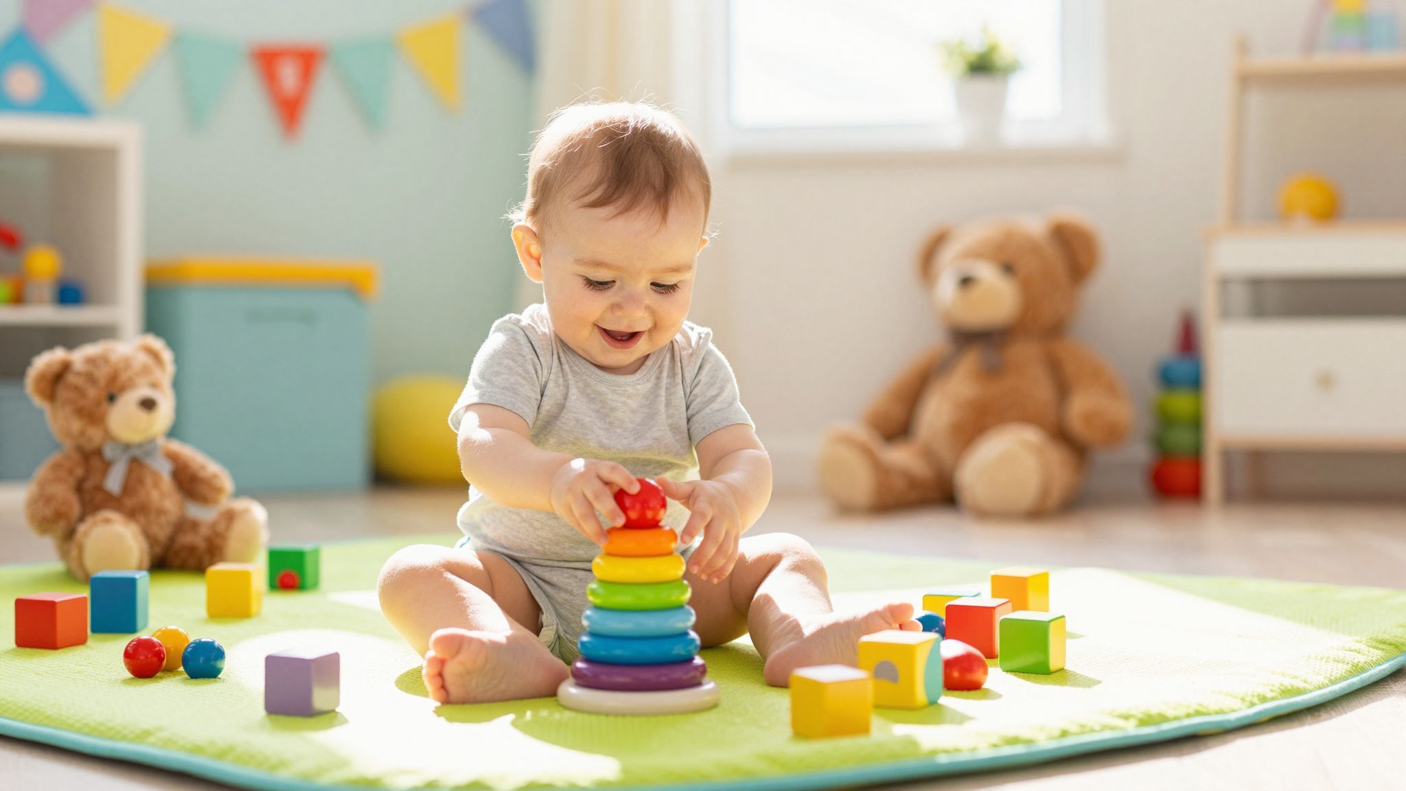 Az egyéves baba már önállóan is sétálhat!