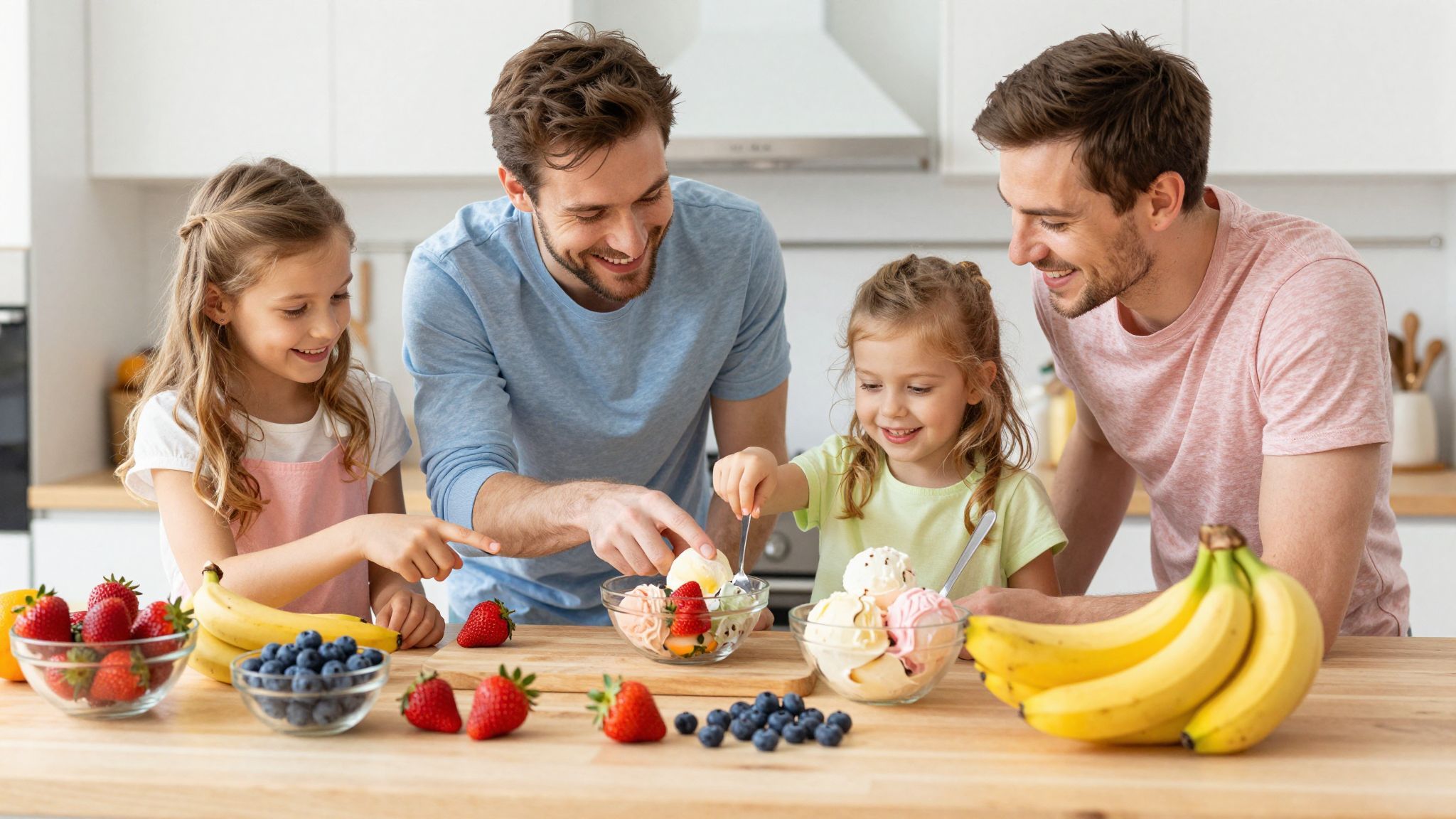 Válassz színes és érett gyümölcsöket az ízletes fagyihoz!