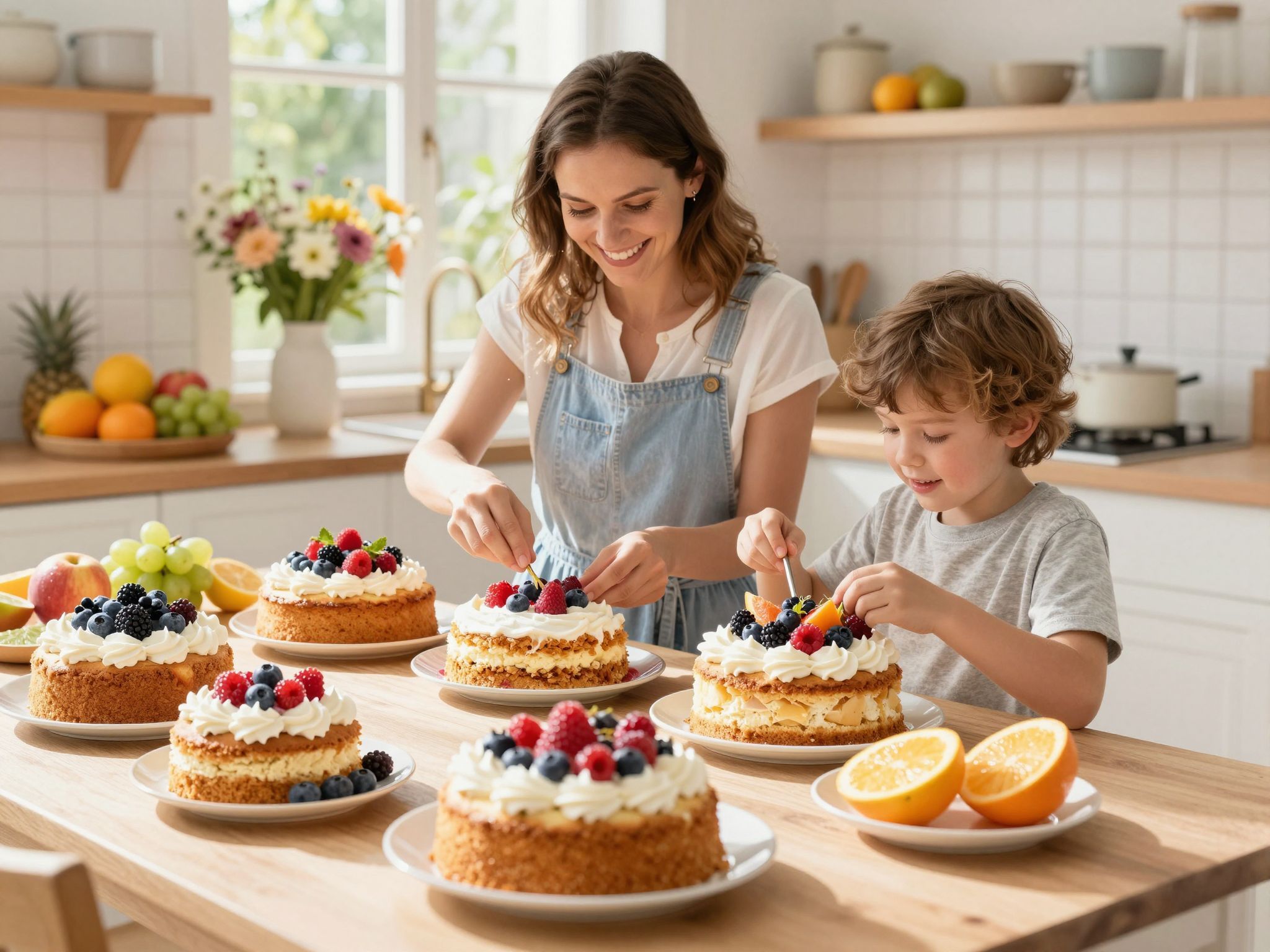 A könnyed kevert tészták gyorsan elkészíthetők friss gyümölcsökkel.