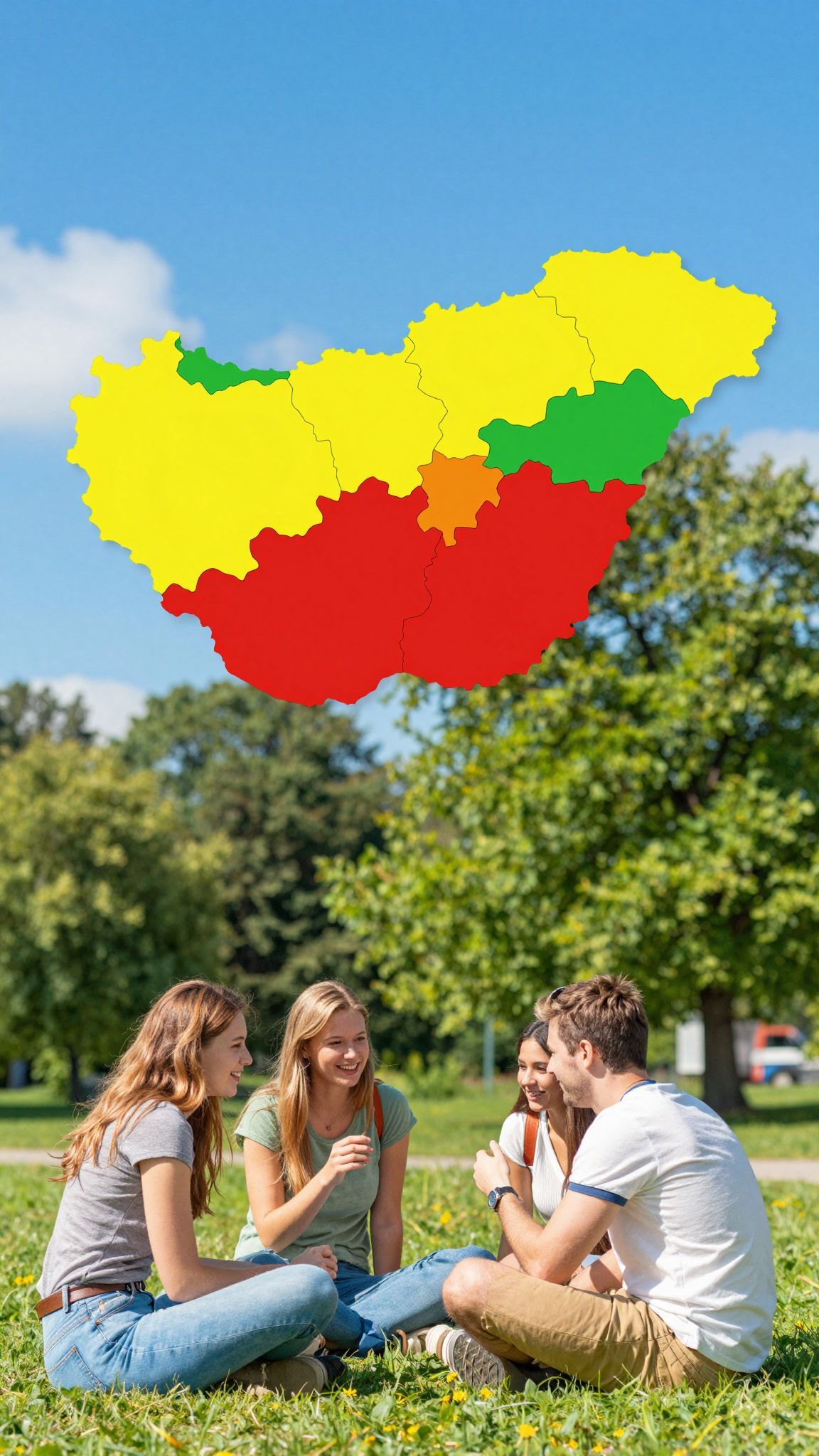 A kullancsok által legfertőzöttebb területek Magyarországon jelölve vannak.