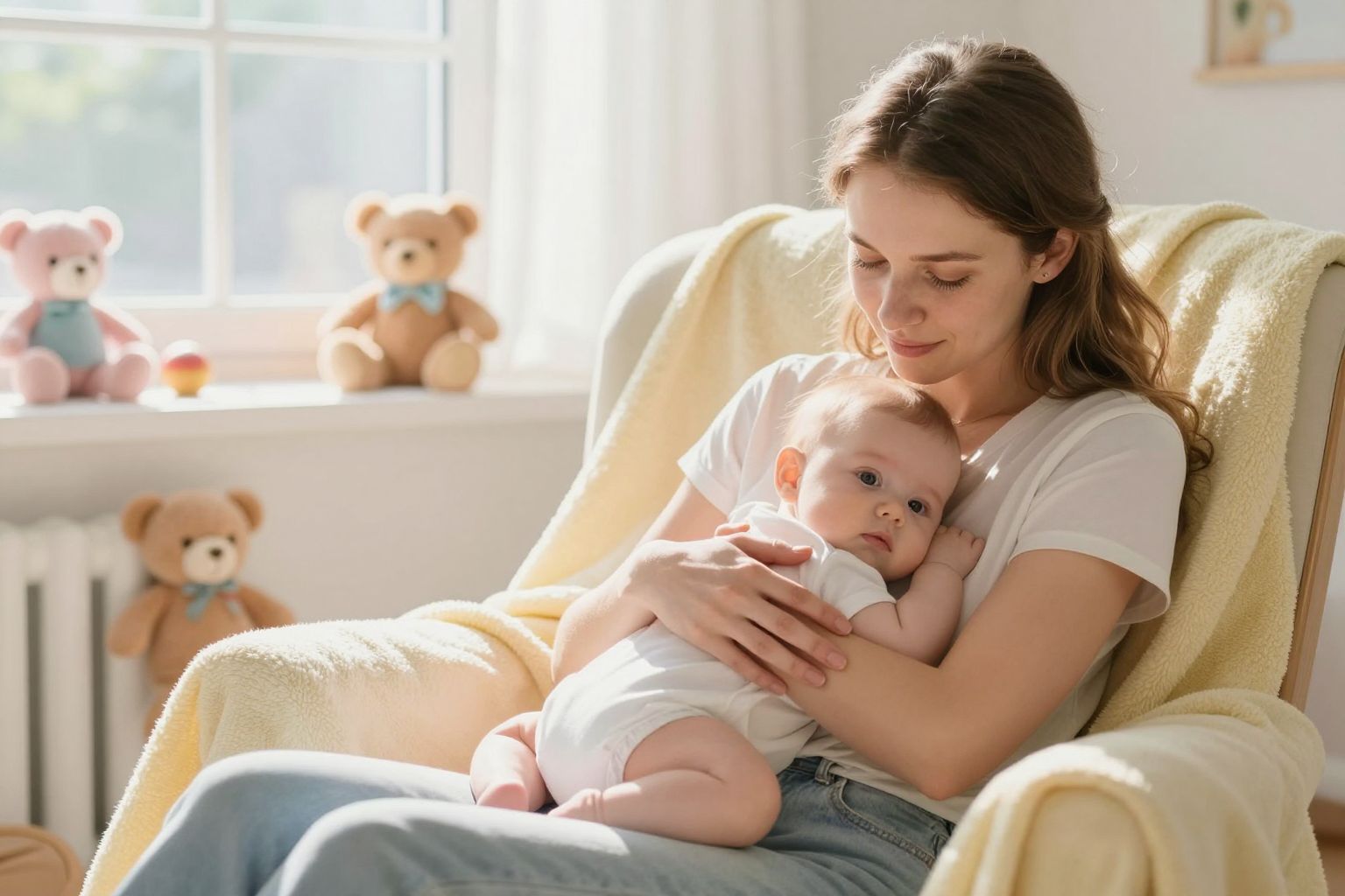 A baba önnyugtatása a biztonságérzet növekedését jelzi.