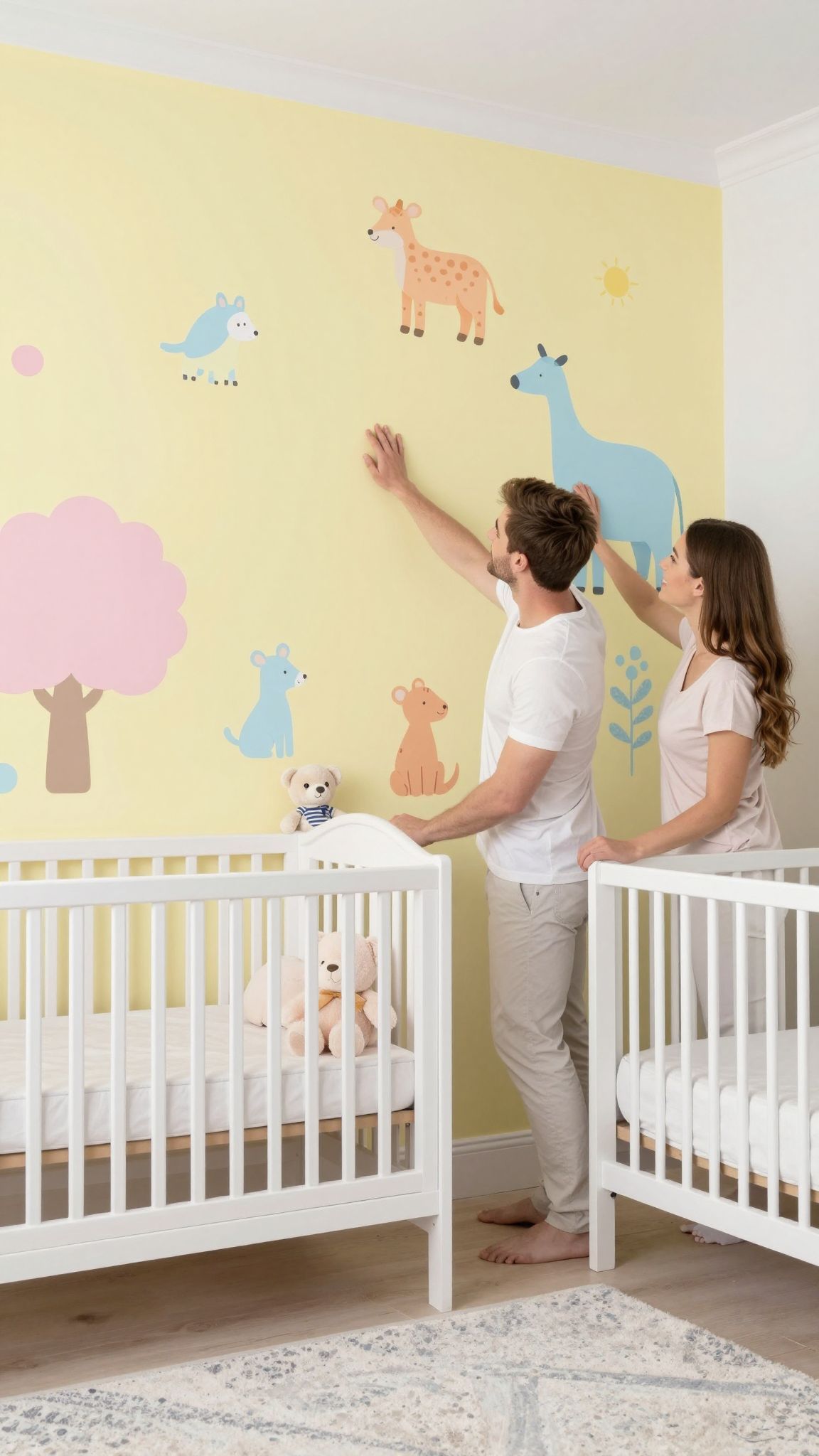 A kiemelő fal színe fokozza a baba hangulatát.