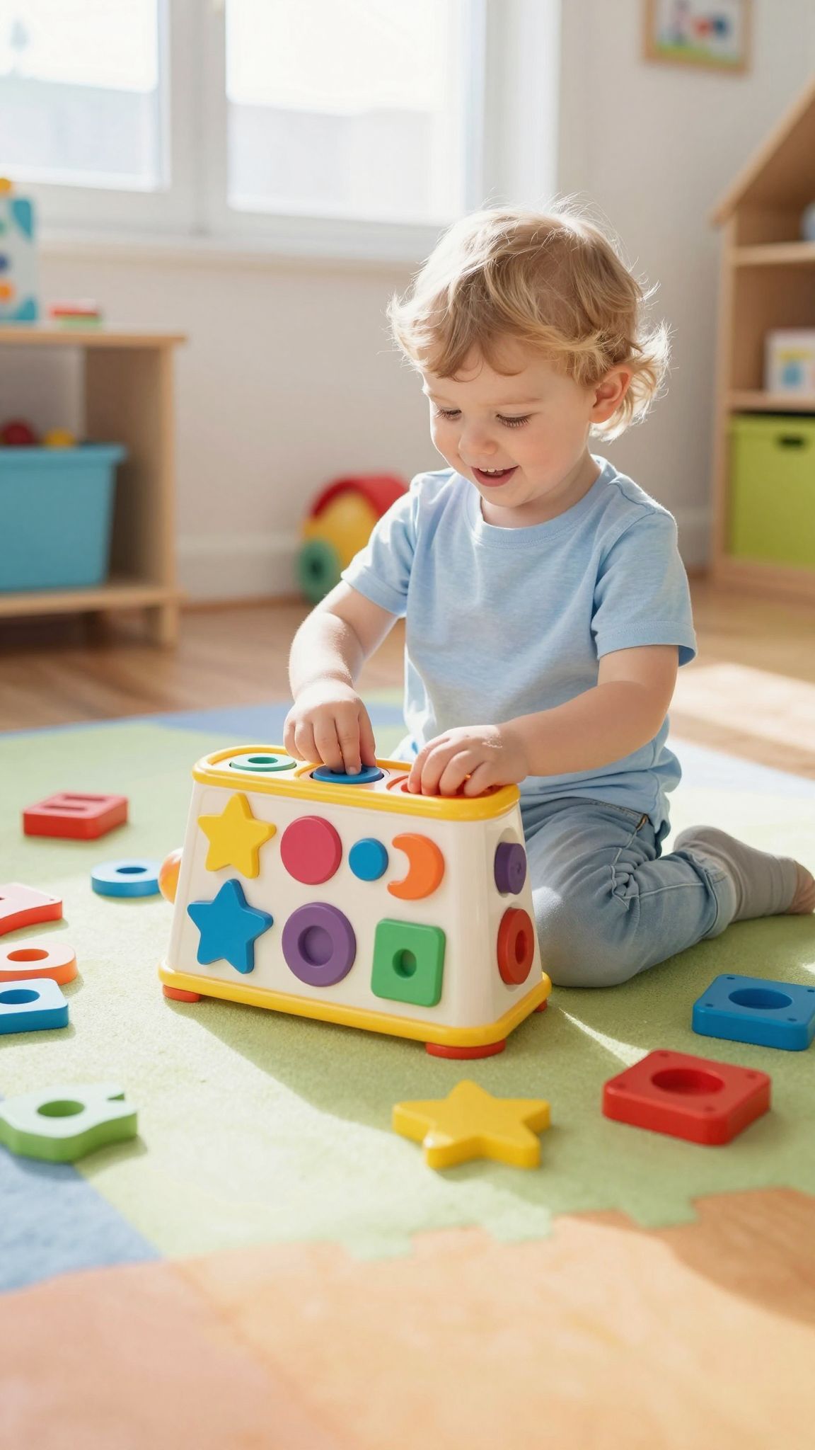 A formabedobó segíti a szem-kéz koordináció fejlődését.