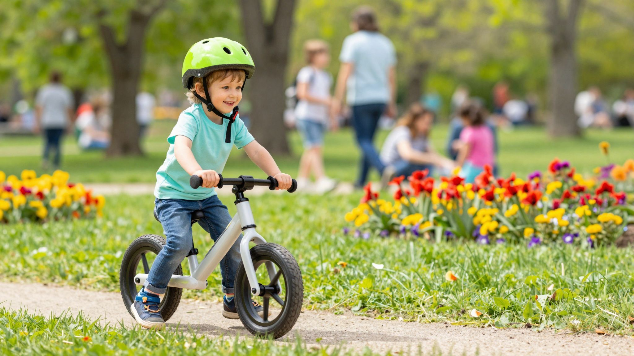 A futóbicikli fejleszti a gyerekek egyensúlyérzékét.