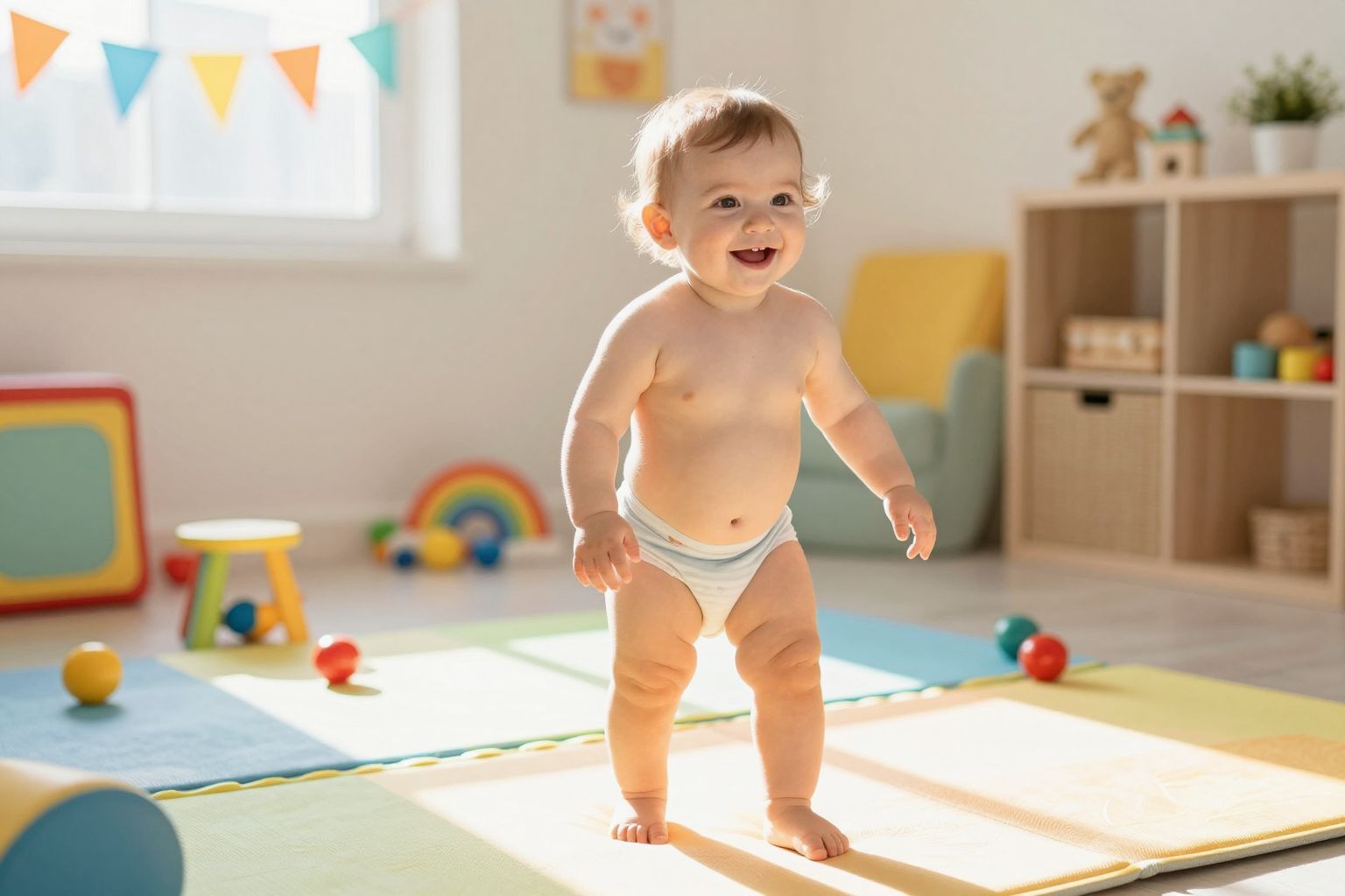 A járás támogatása segíti a baba függetlenségét.