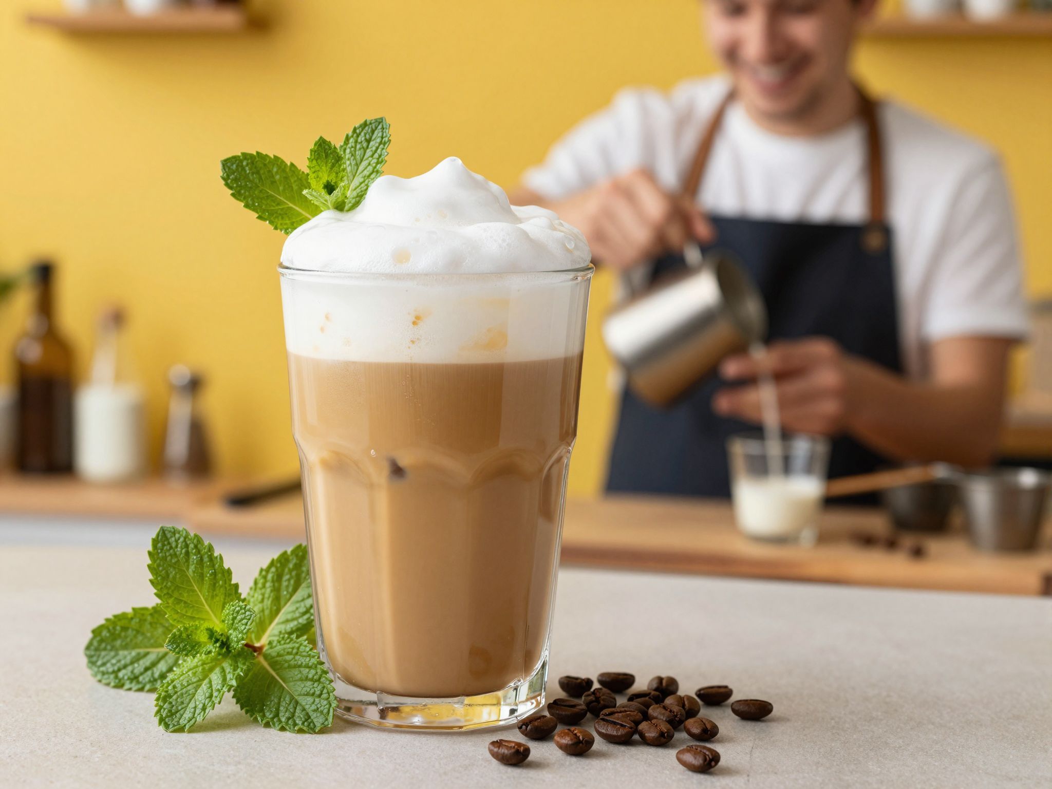 A tej és hideg hab együttese krémes élményt nyújt.