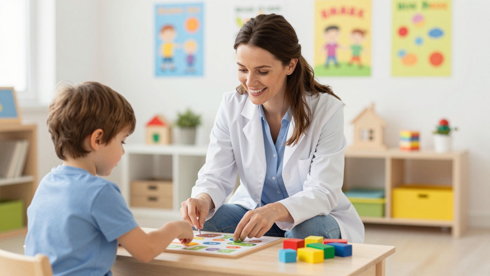 A logopédiai vizsgálat során a gyermek kommunikációs képességeit értékelik.