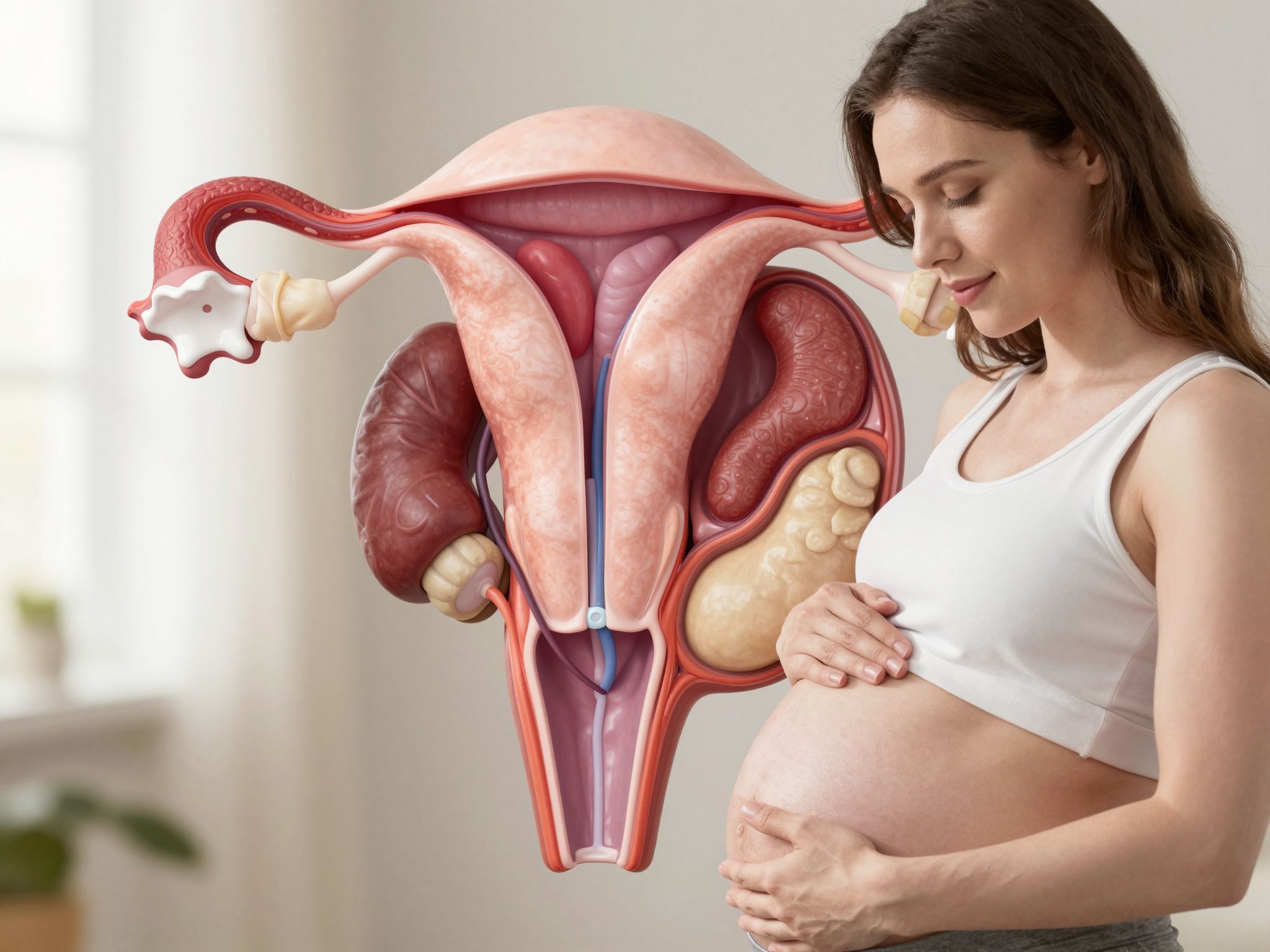 A méh gyorsan növekszik, alakja és helyzete változik.