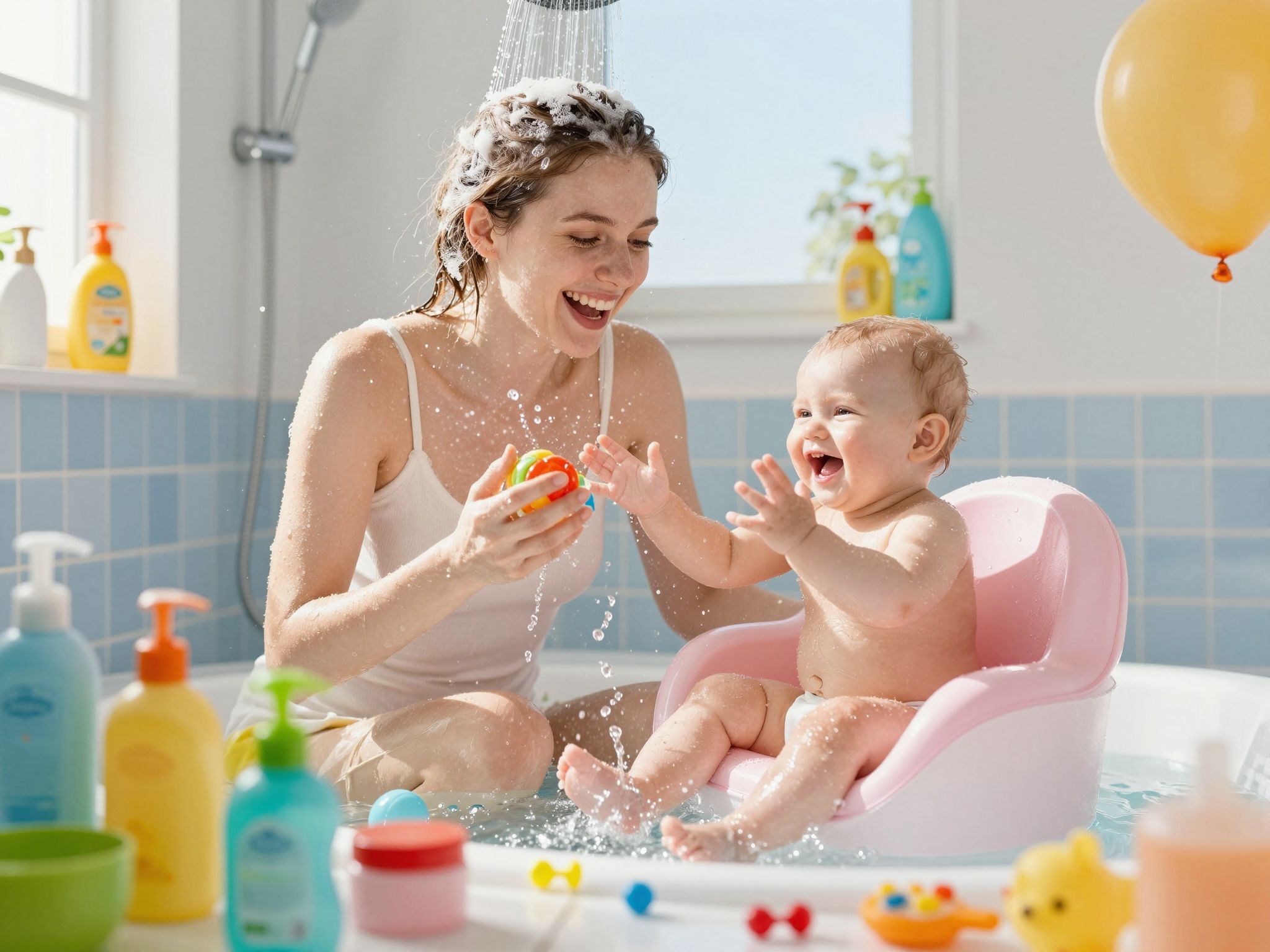 A zuhanyzás során anya találhat magányos pillanatokat.