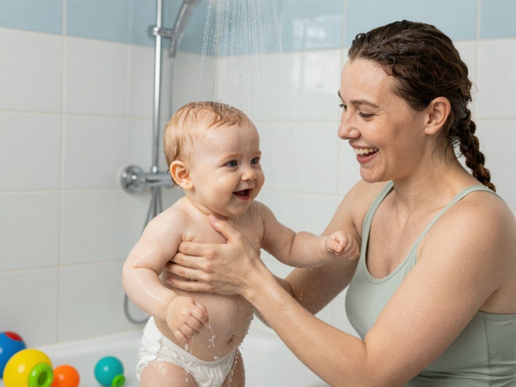 Anyaidő a fürdőszobában: a zuhanyzás 10 vicces és valósághű szakasza baba mellett