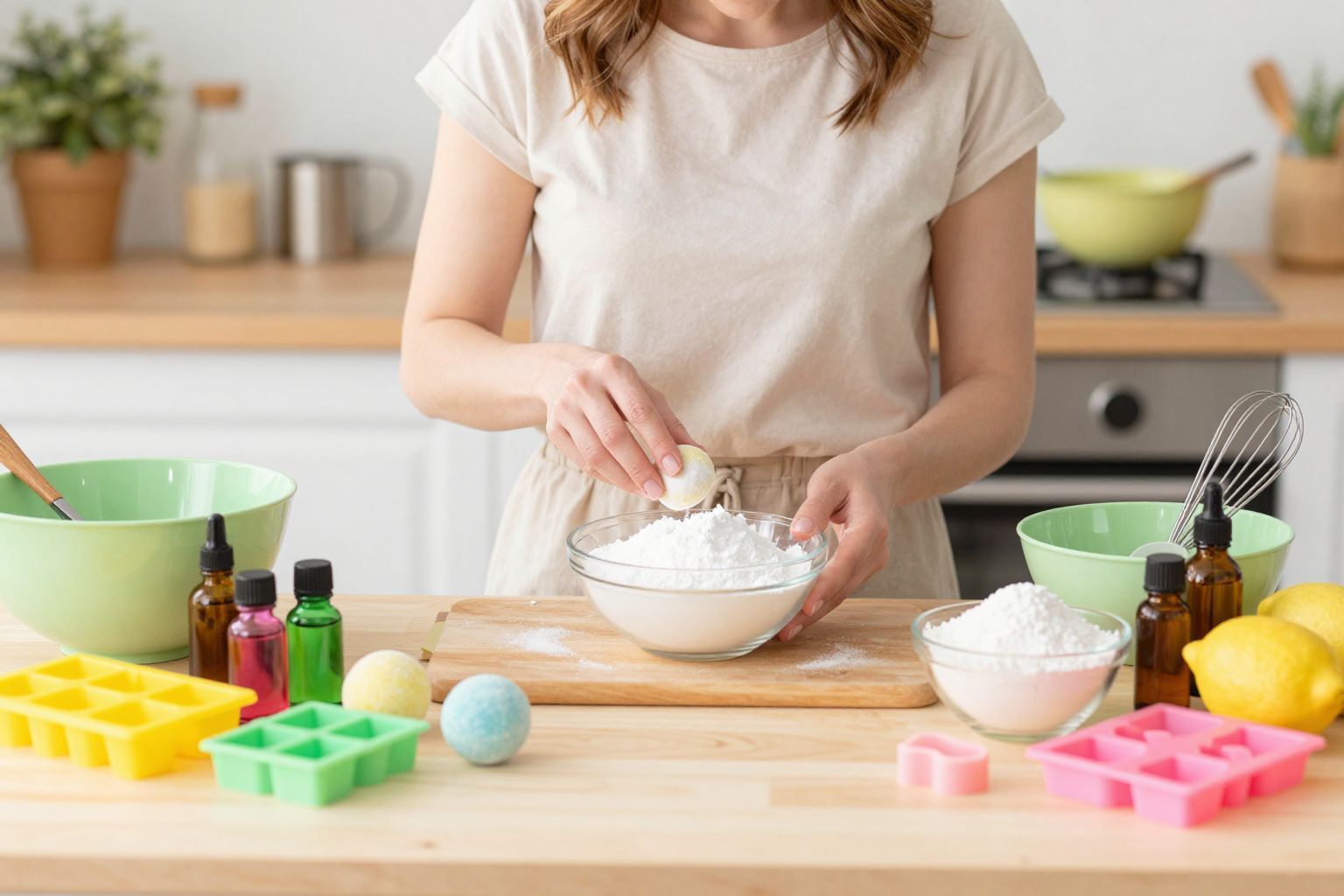 Puhító olajok és színes ételfestékek varázsolják el a fürdőt.