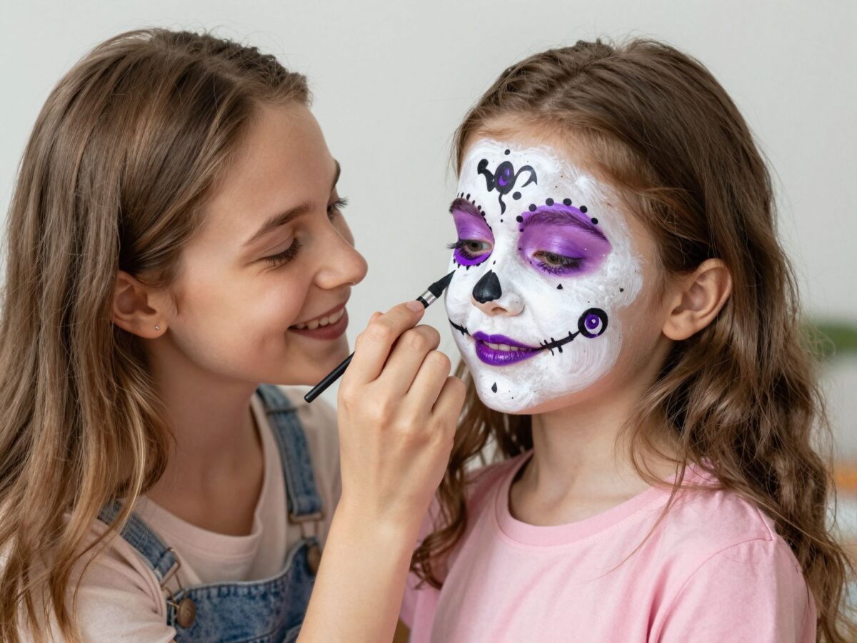Ez a smink egyszerre cuki és rémisztő: egy anya a lánya alkotását festette az arcára