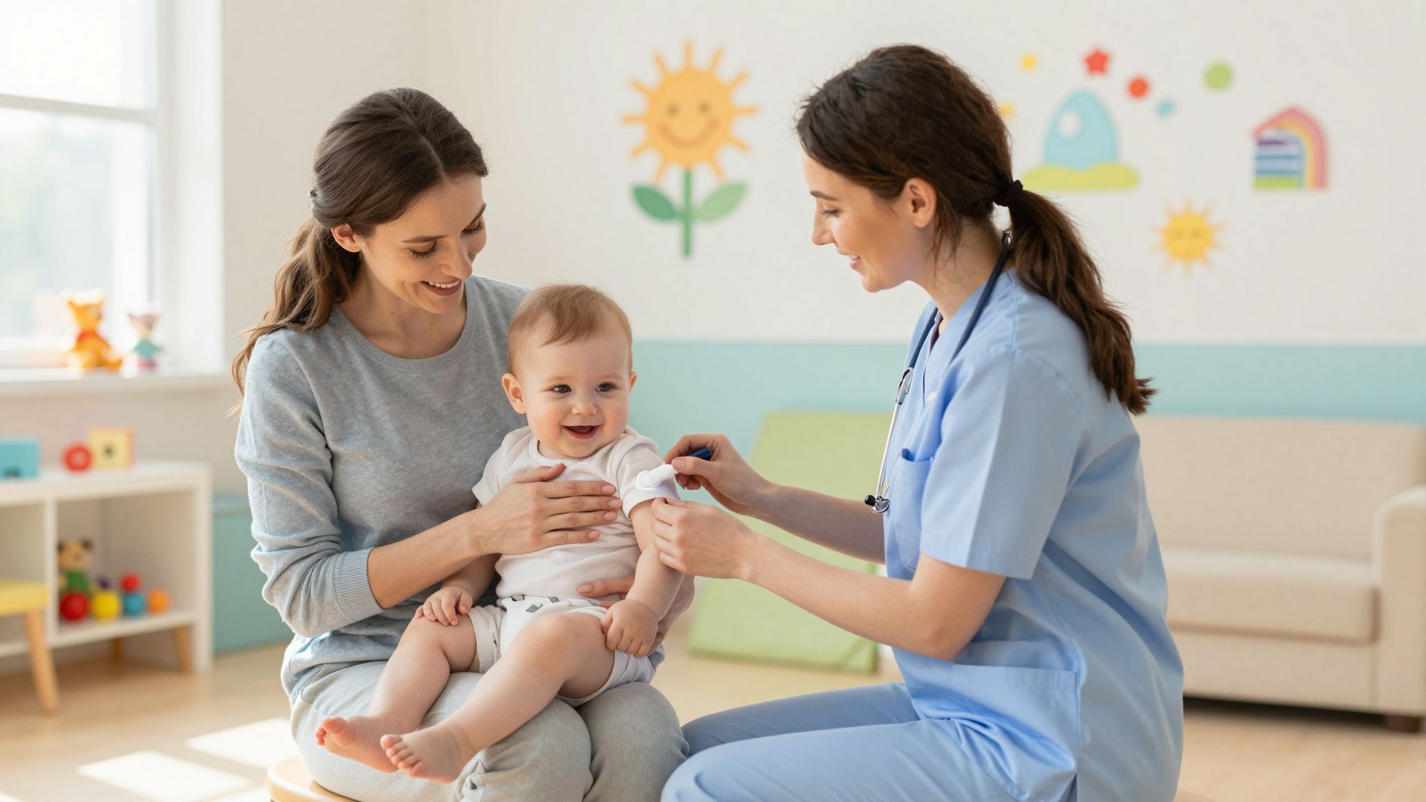 Az oltás előtt szoptatás segíthet a fájdalom csökkentésében.