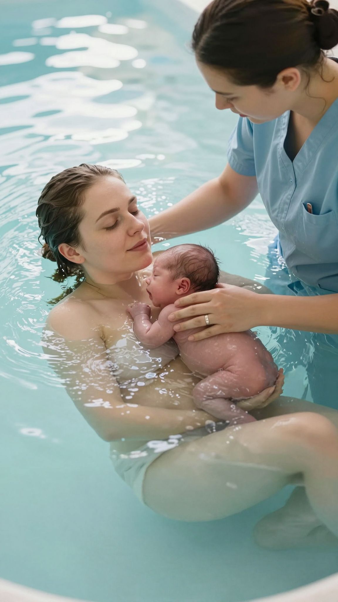 A vízben szülés csökkentheti a fájdalomérzetet és stresszt.