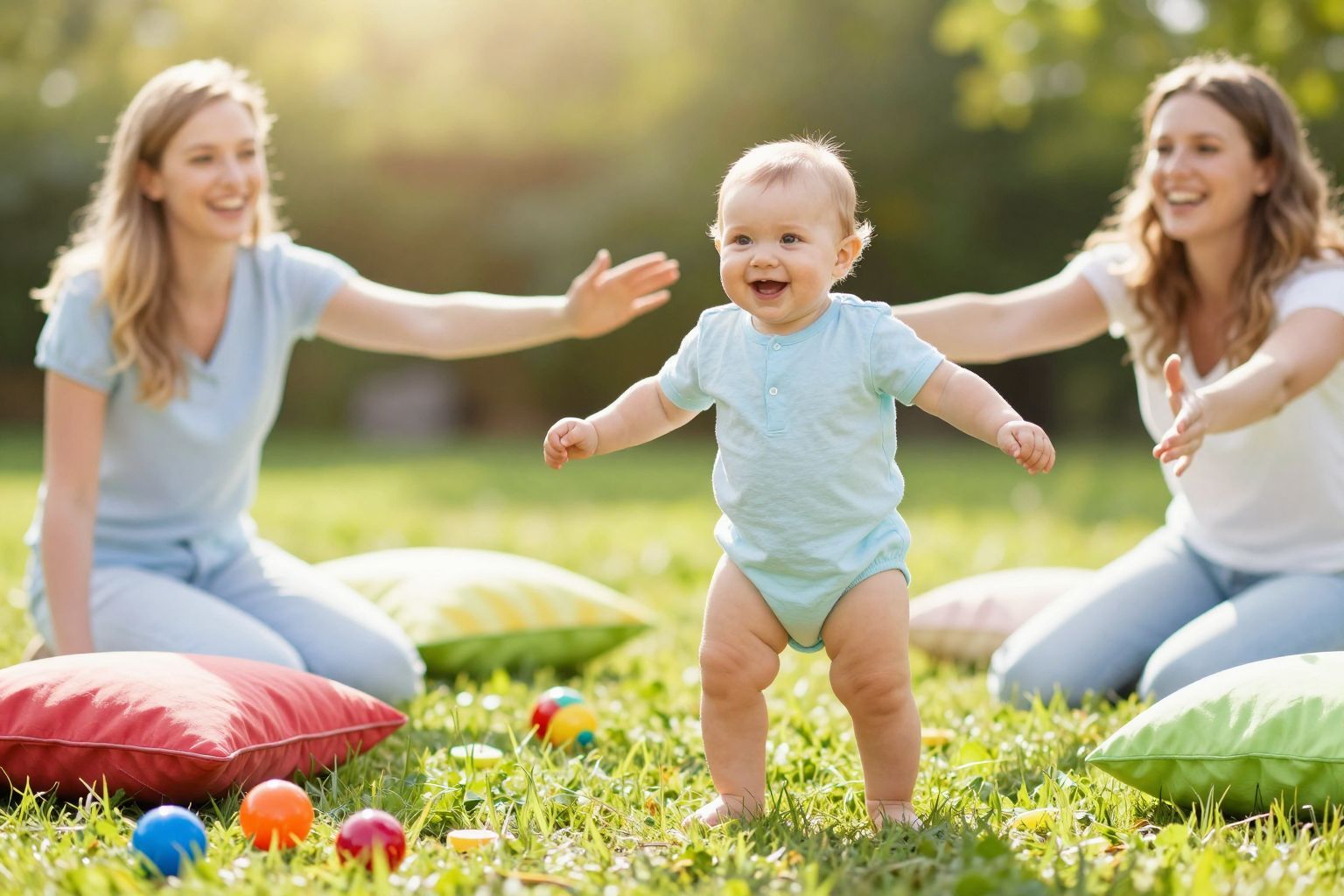 Játékos gyakorlatok segítik a baba járási önbizalmát.