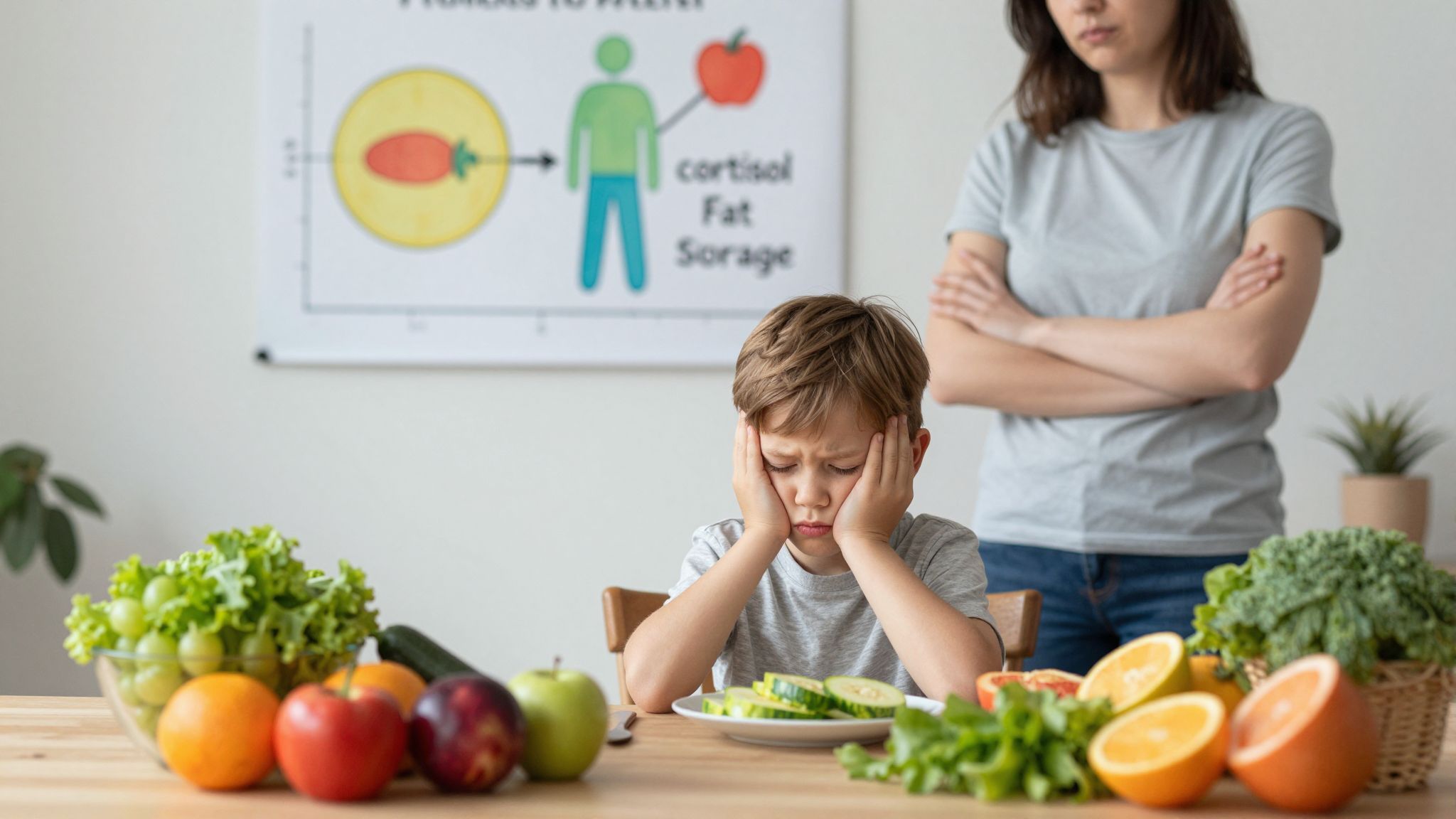 A kortizol növeli a zsírraktározást stresszes helyzetekben.