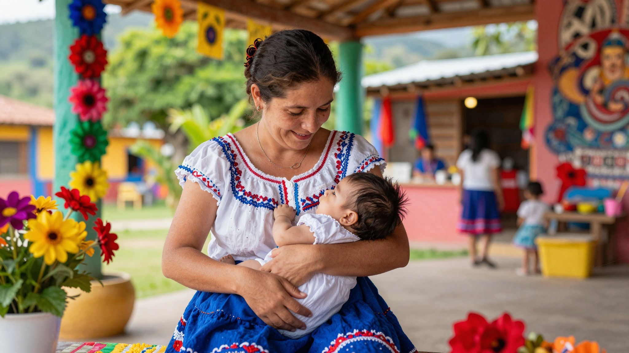 Latin-Amerikában a szoptatás gyakran közösségi támogatást kap.