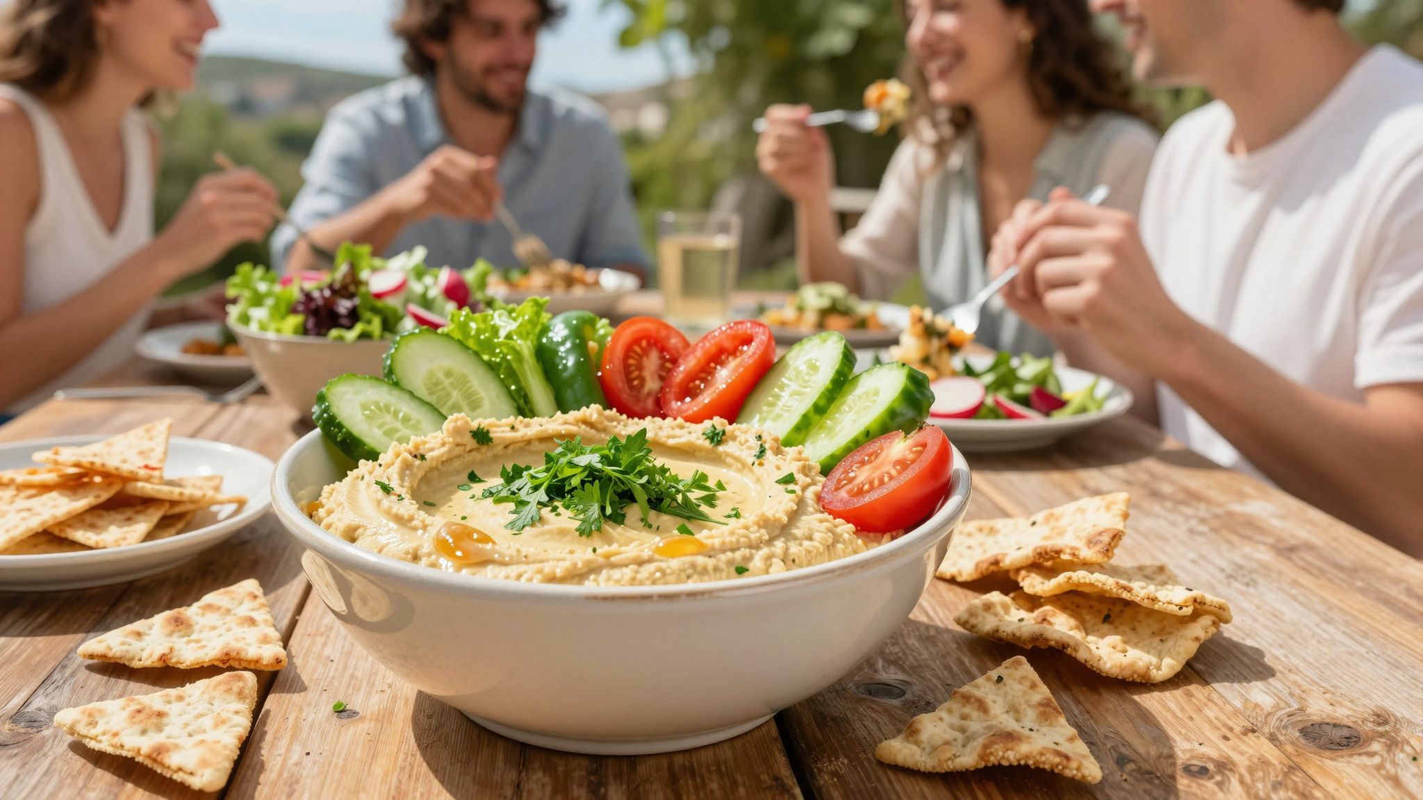 A hummus a mediterrán konyha szívét tükrözi.