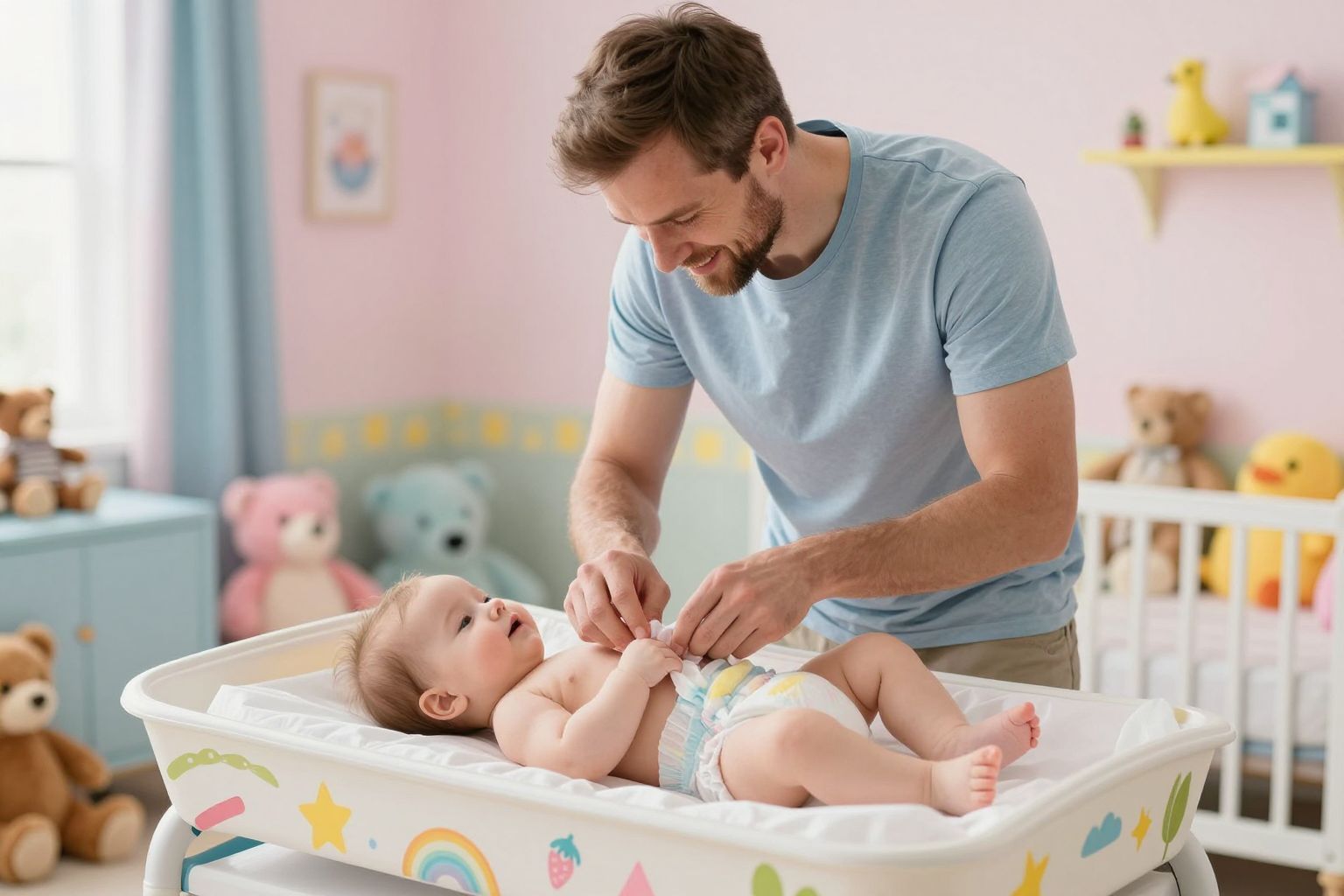 A pelenkázás során mindig tartsuk kéznél a tisztasági eszközöket!