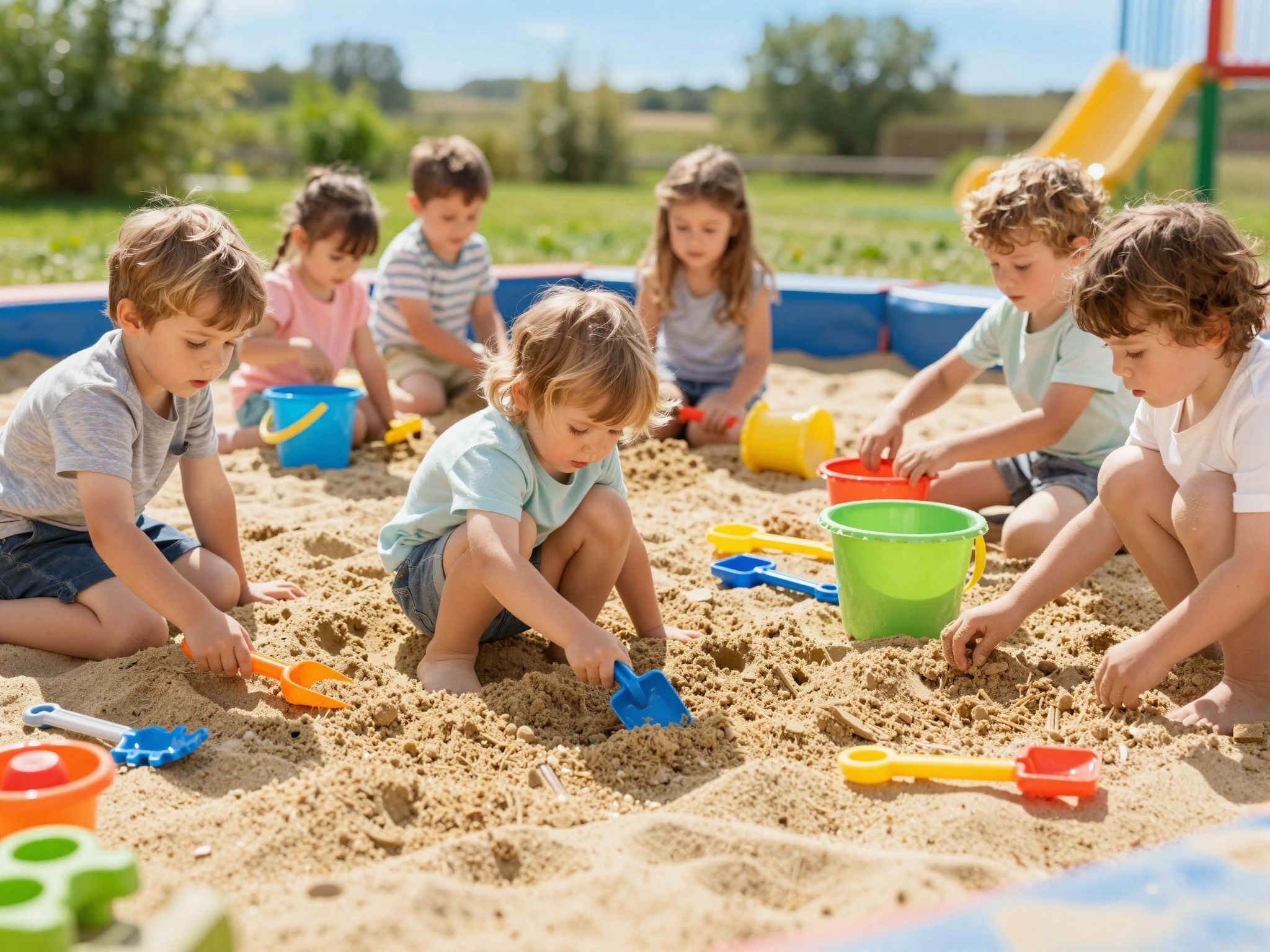 A homokozás textúrája és hőmérséklete érzékszervi élményt nyújt.