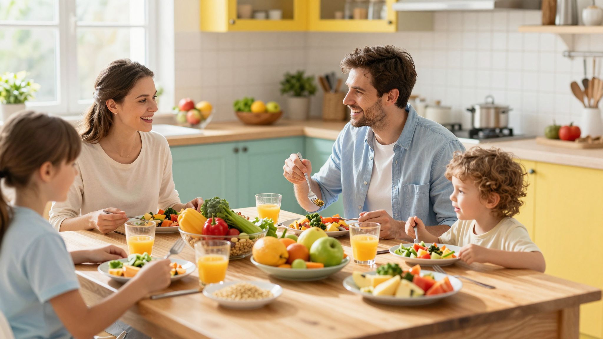 A családi étkezések javítják a gyerekek táplálkozási szokásait.