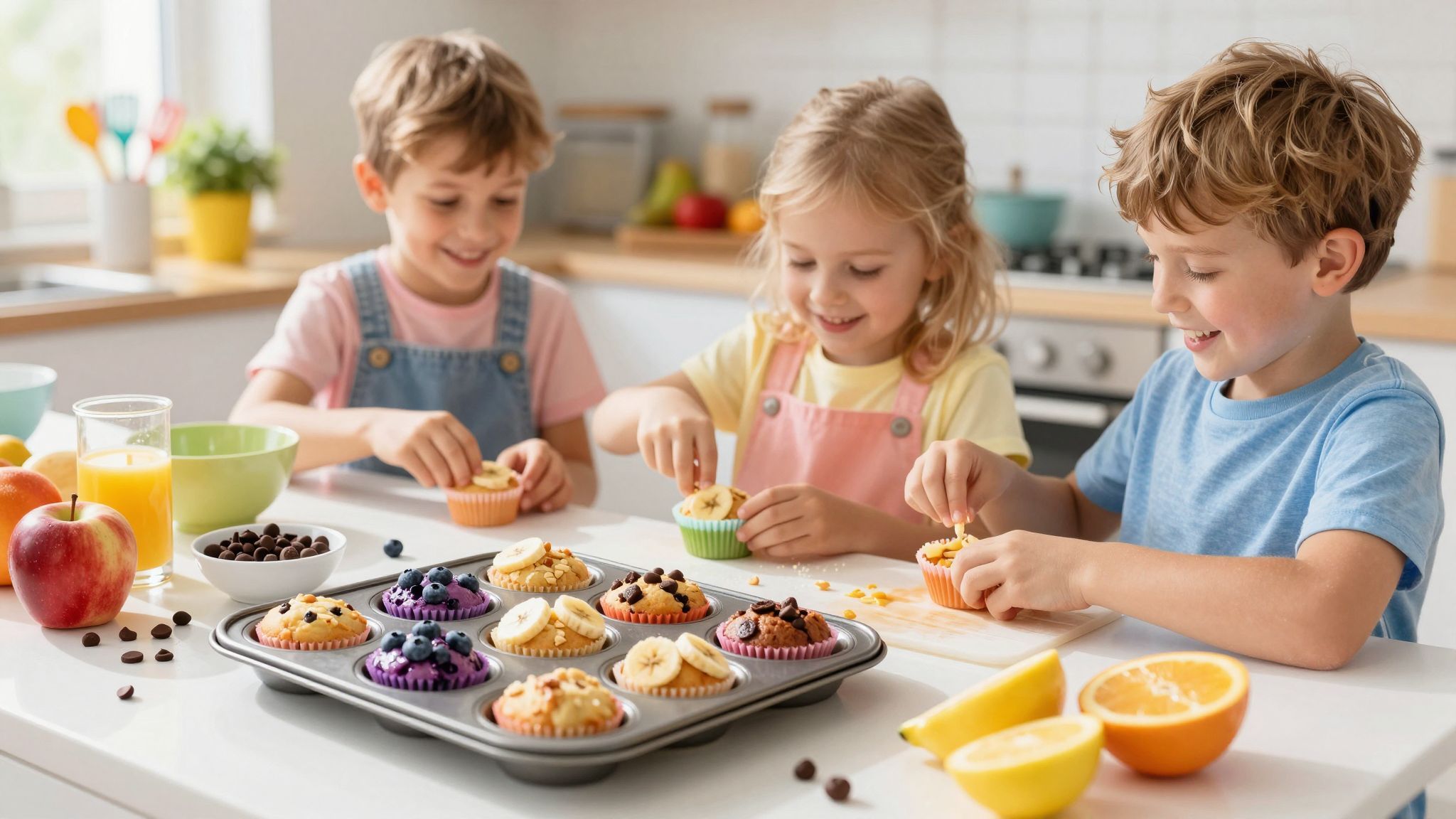 A muffinformák szórakoztató módon ösztönzik a gyerekeket az egészséges étkezésre.