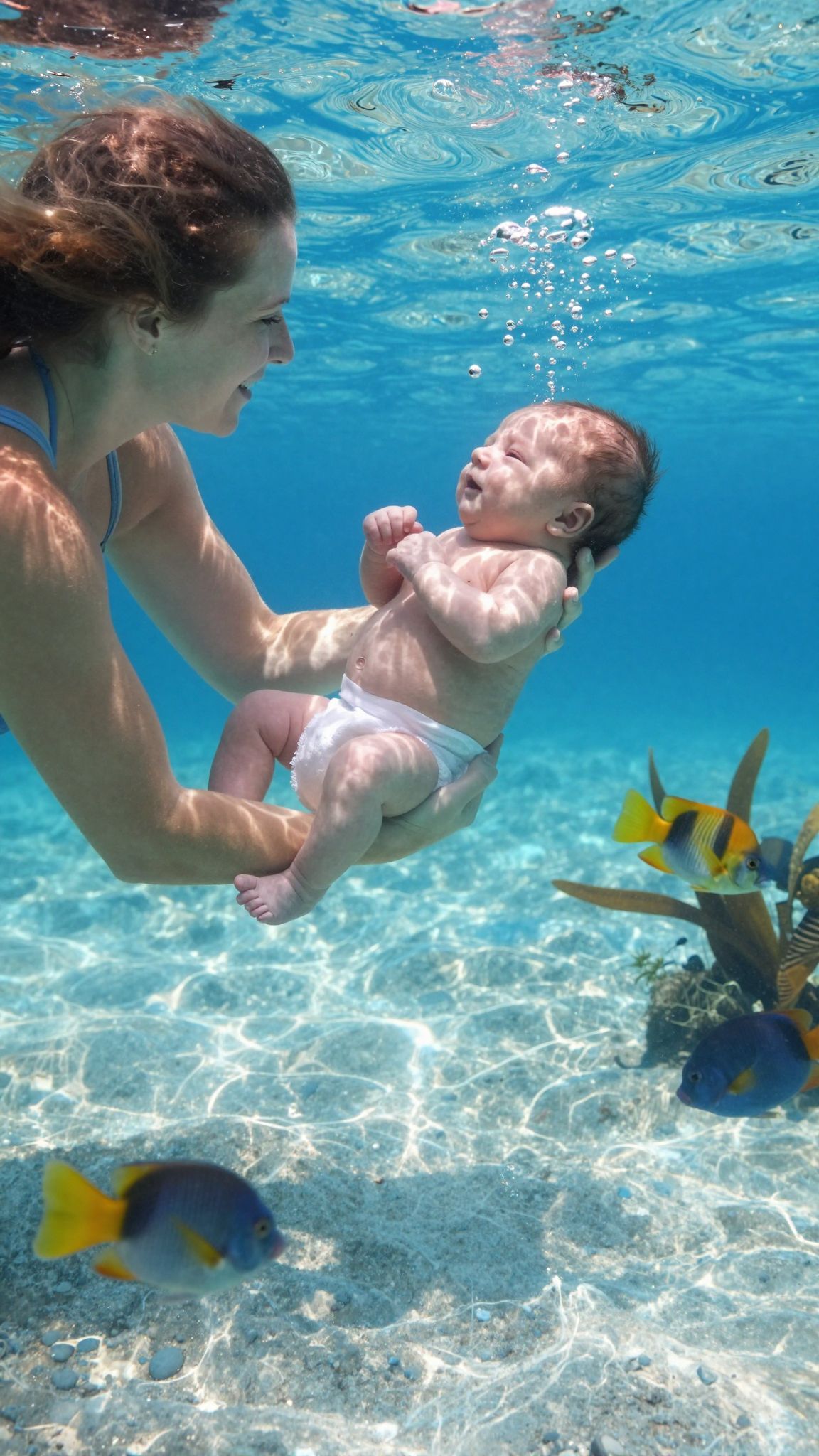 A víz megnyugtatja a babákat, elősegítve a fejlődésüket.