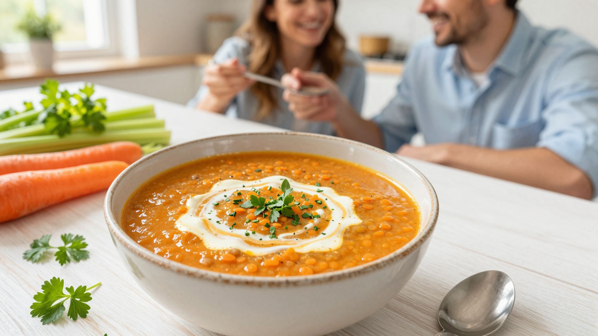 A vörös lencse krémleves gyorsan elkészíthető és ízletes!