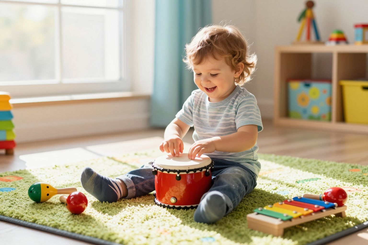 A hangszerjáték fejleszti a gyerekek ritmusérzékét és kreativitását.