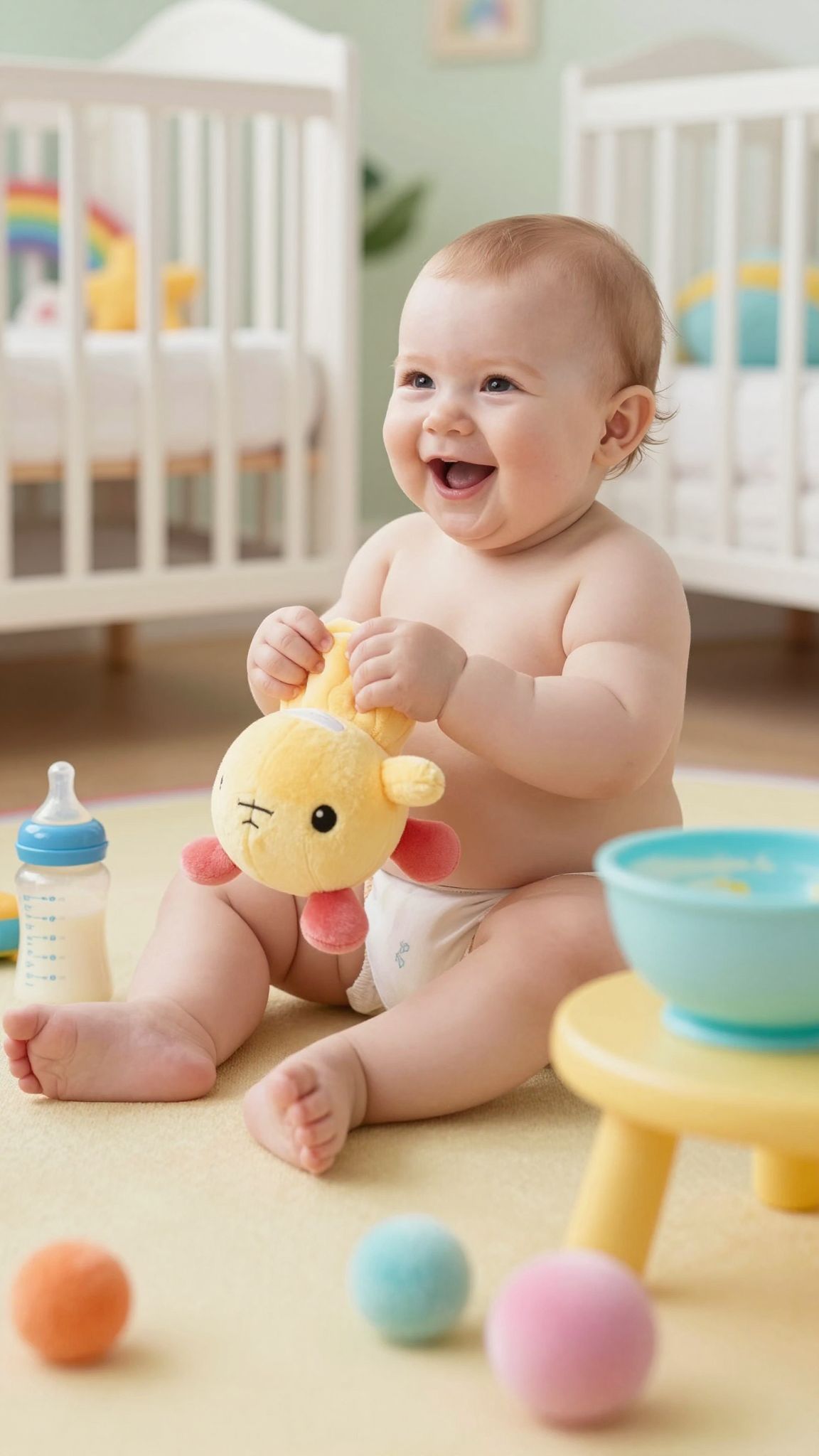 A baba éhségét sírás és szopási reflex jelzi.