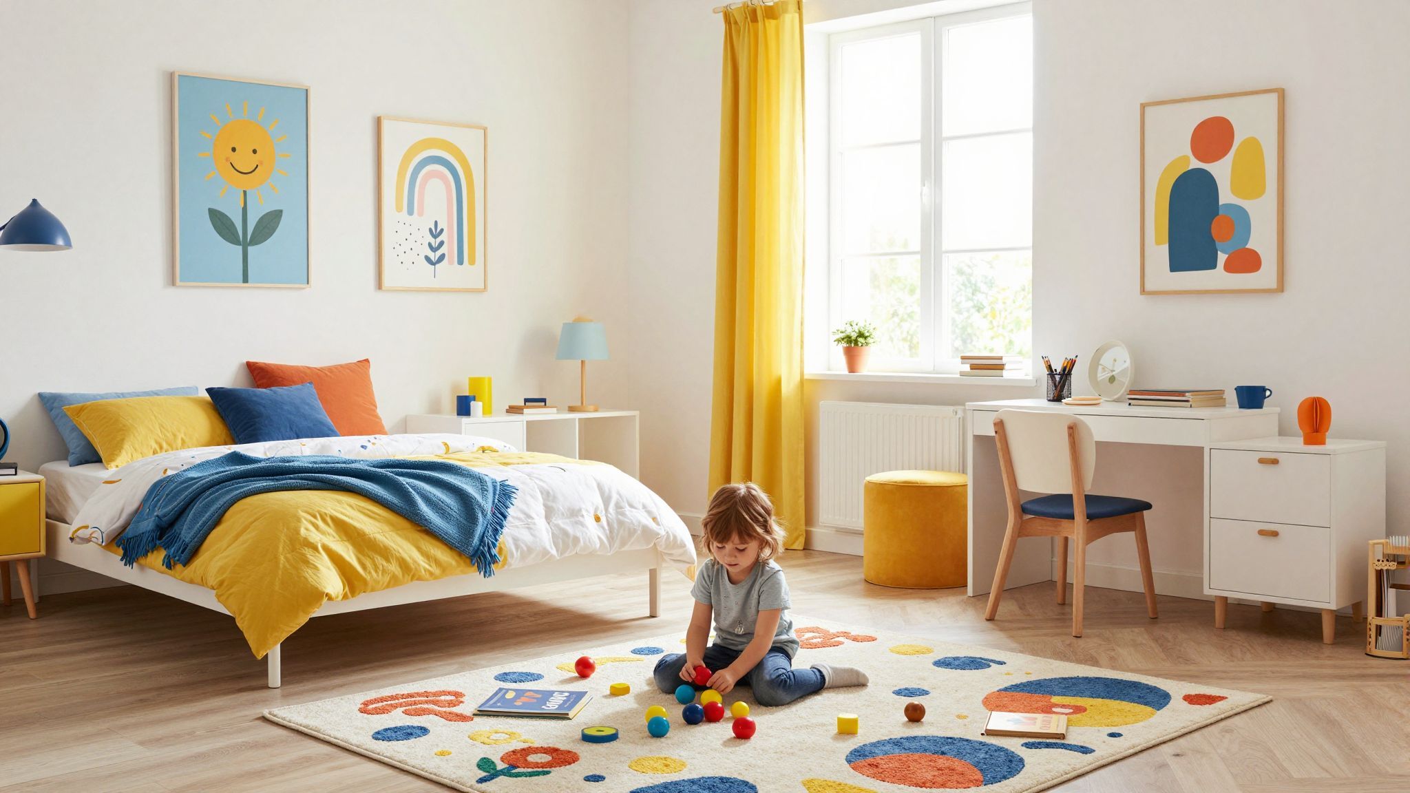 A dekoráció tükrözi a gyermek fejlődését és ízlését.