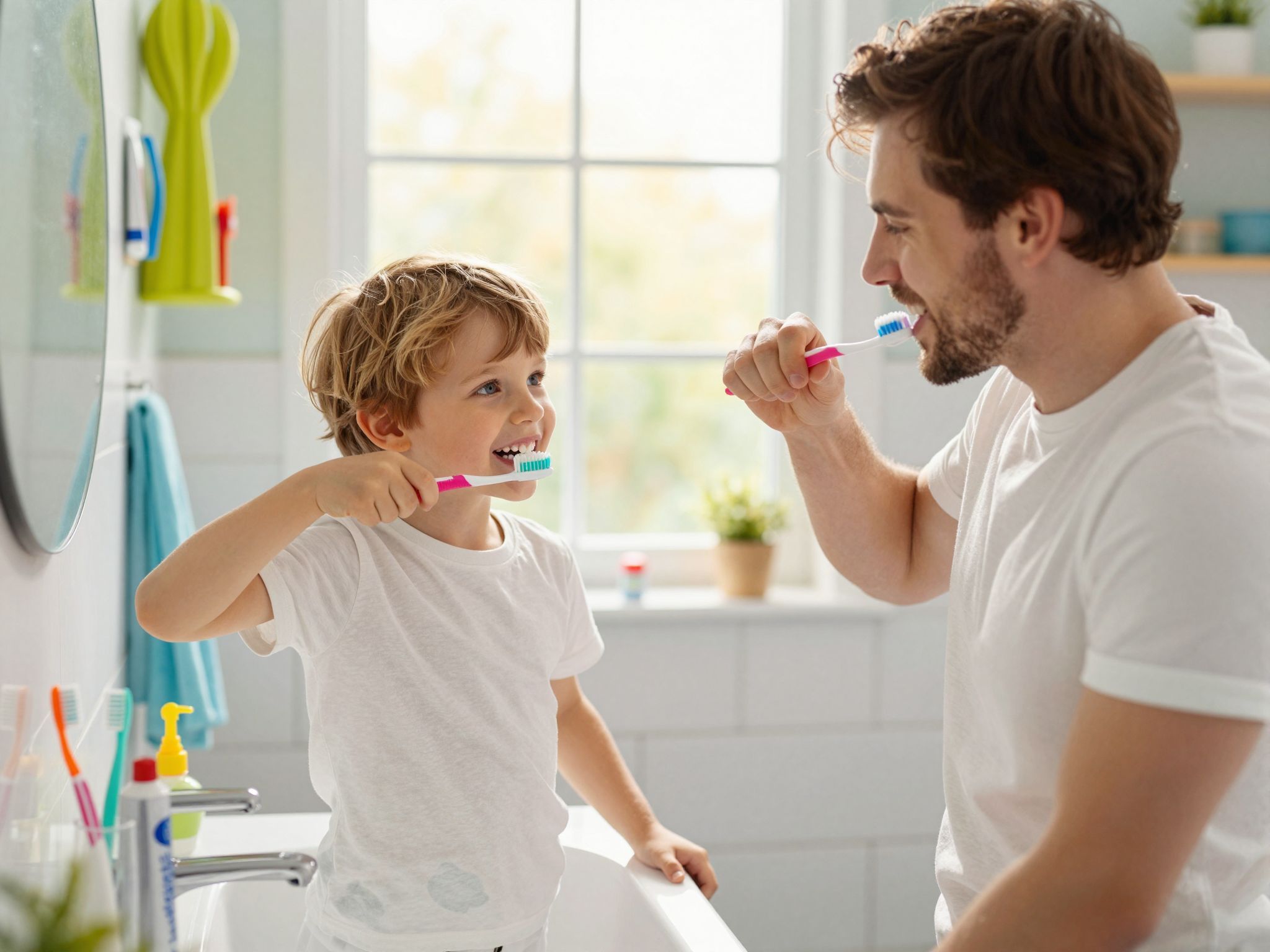 A fogmosás rituáléja segít a gyerekek egészségének megőrzésében.