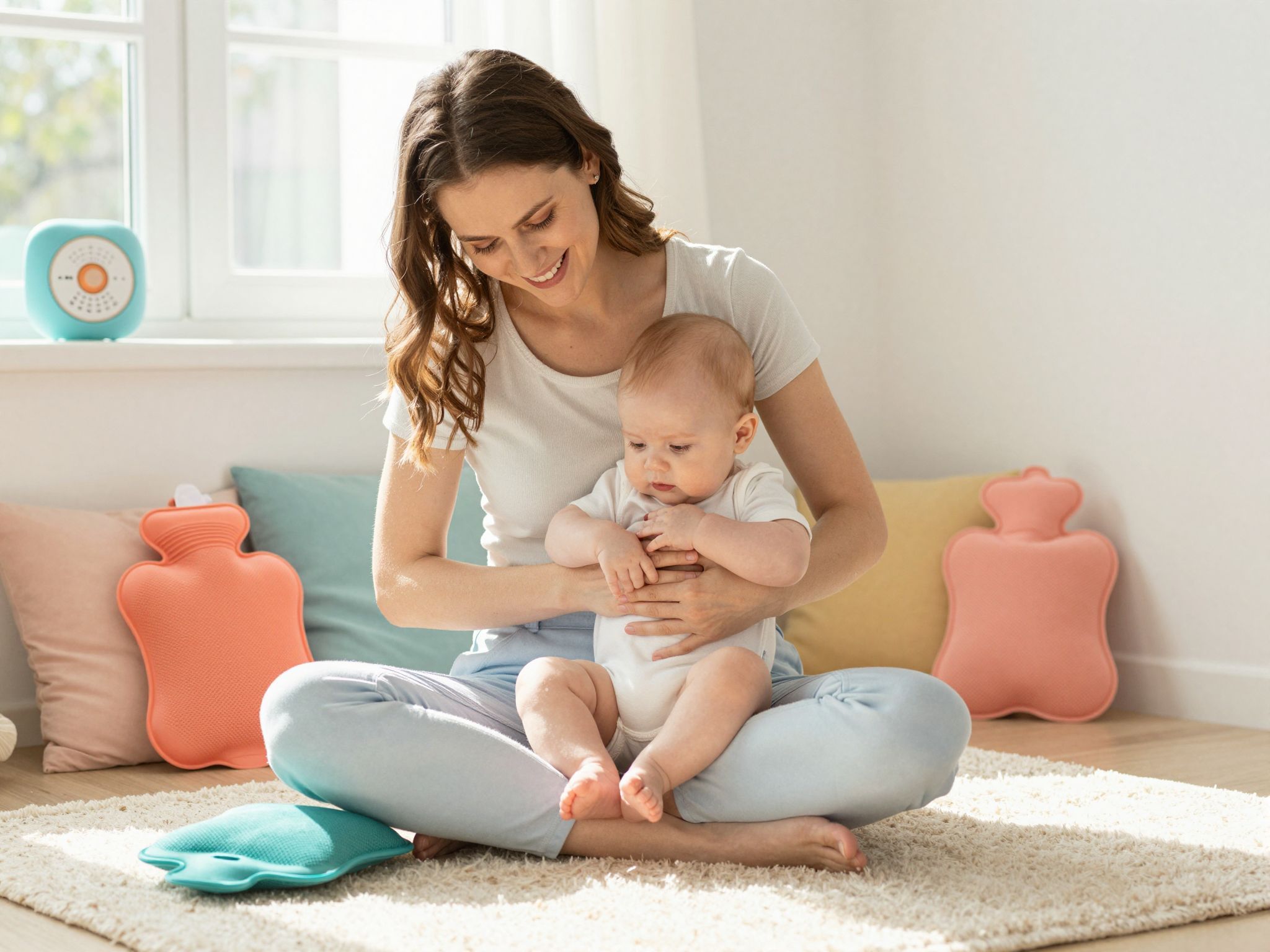 A meleg borogatás segíthet a babák hasfájásán.