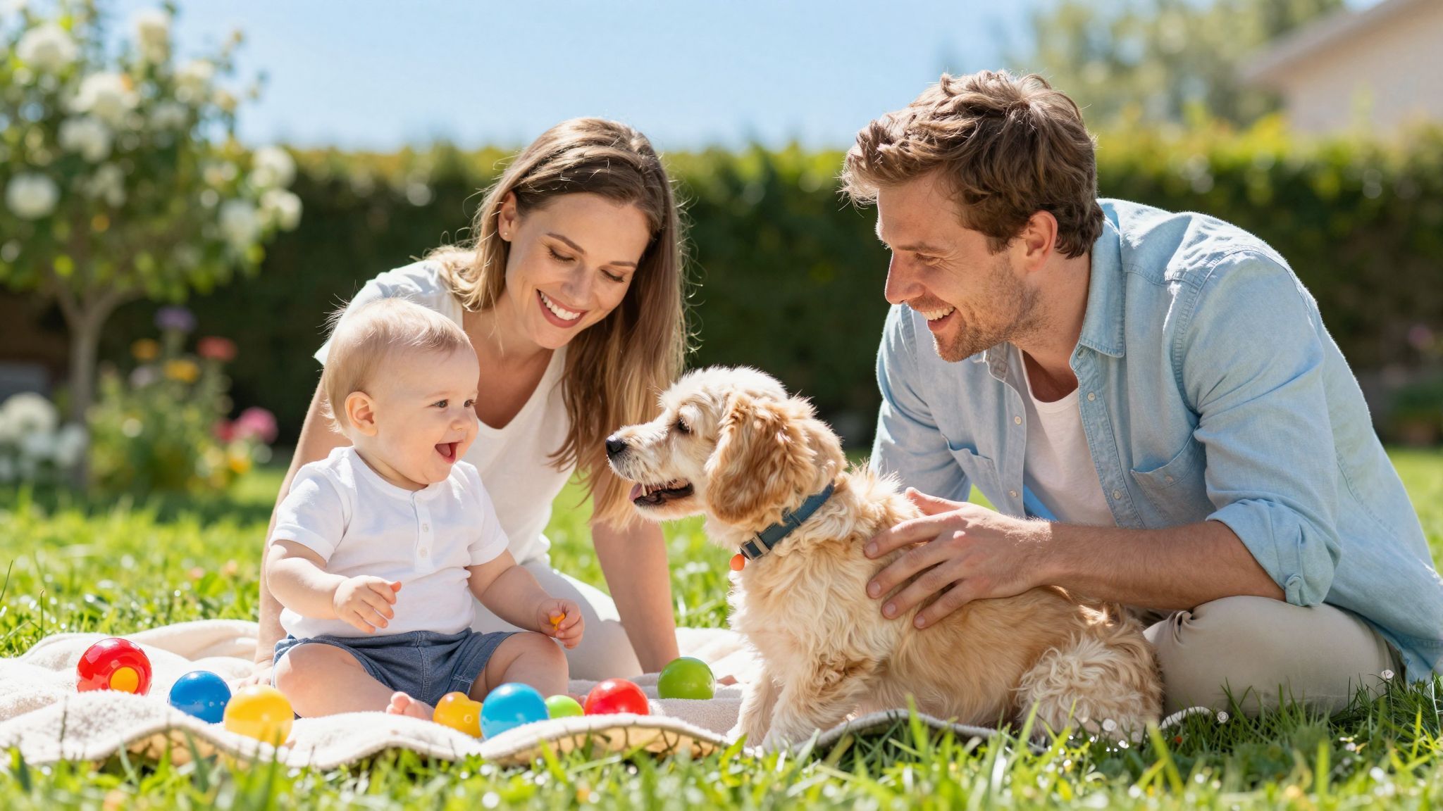 A pozitív asszociáció segít a kutya és baba barátságában.