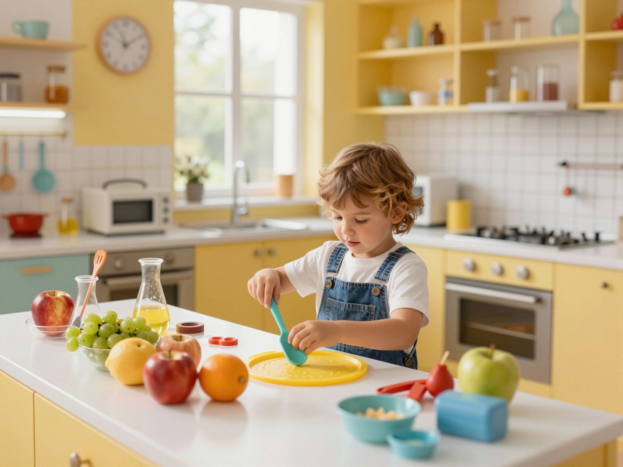 A konyha kísérleti tér gyermeki felfedezésekhez kínál lehetőséget.