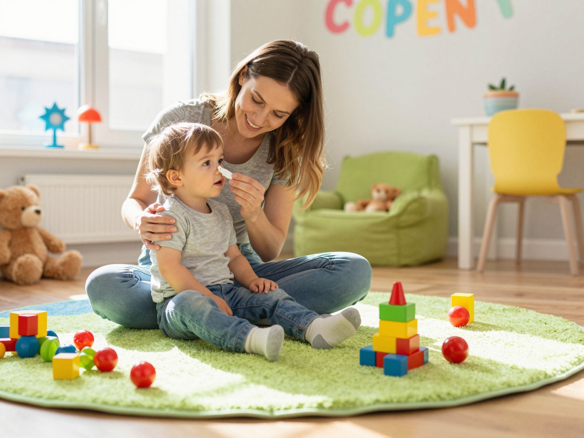 A figyelemelterelés kulcs a nyugodt orrcsepp beadáshoz.