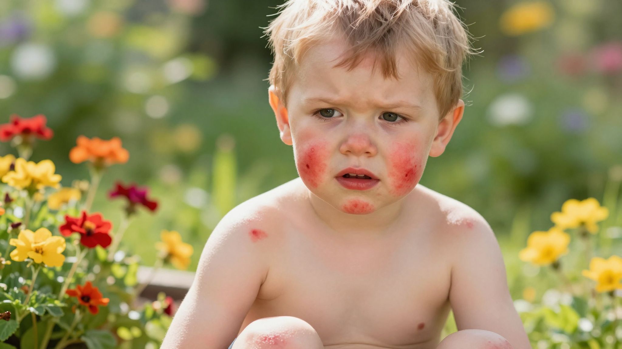 A skarlát kiütései élénkpirosak és durvák az érintésre.