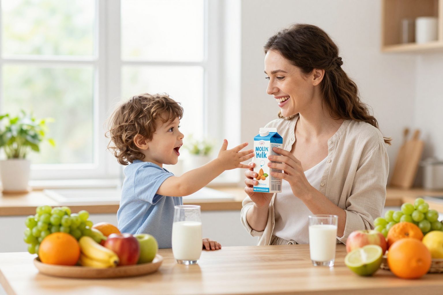 Növényi tejek, például mandula- vagy zabtej, remek alternatívák.