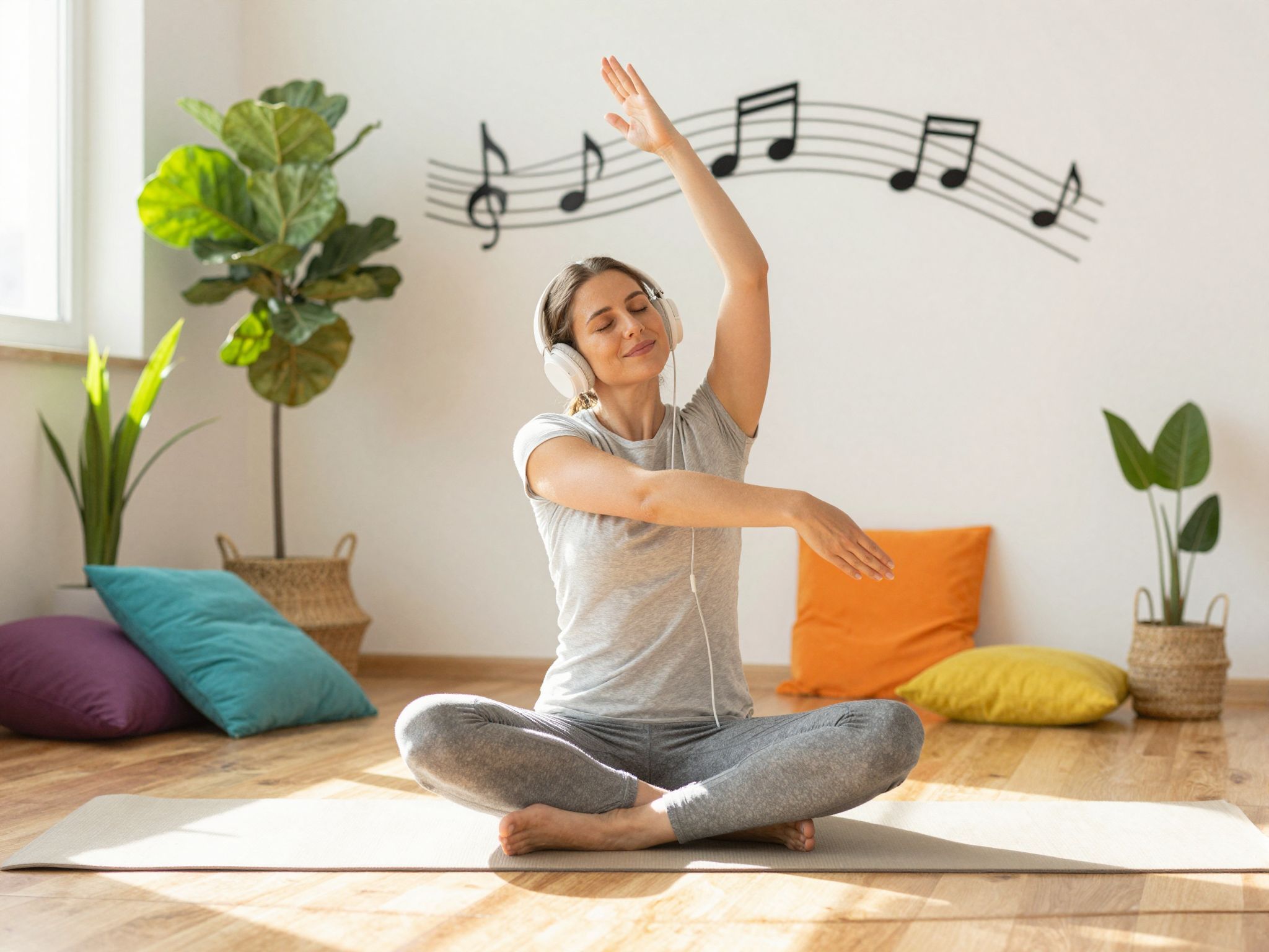 A zene fokozza a tudatos mozgás élményét és hatékonyságát.