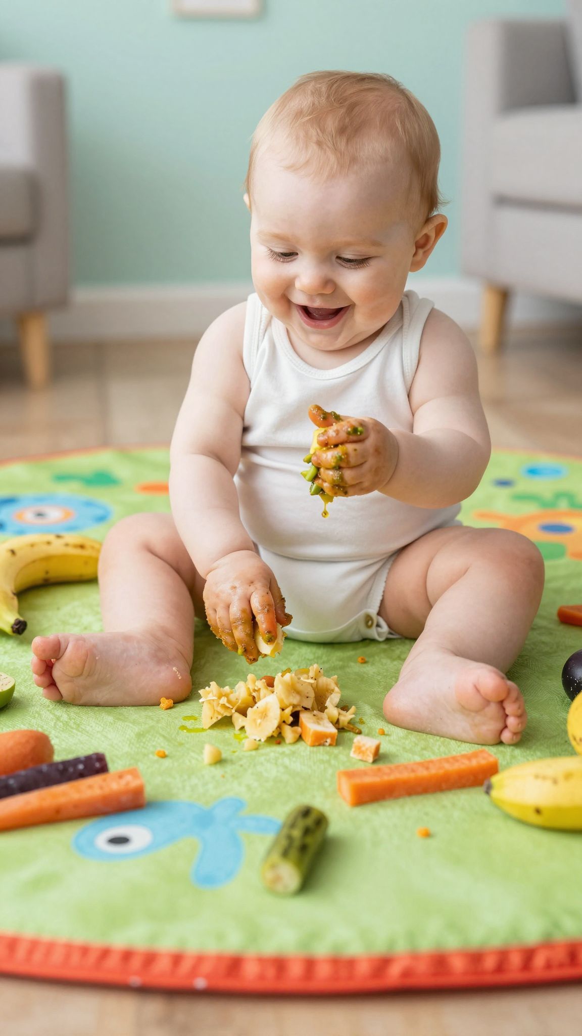 A különböző textúrák felfedezése segíti a baba fejlődését.