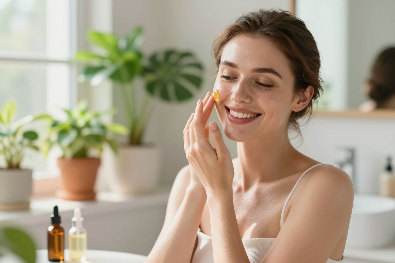 Az E-vitamin védi a bőrt az oxidatív stressztől.