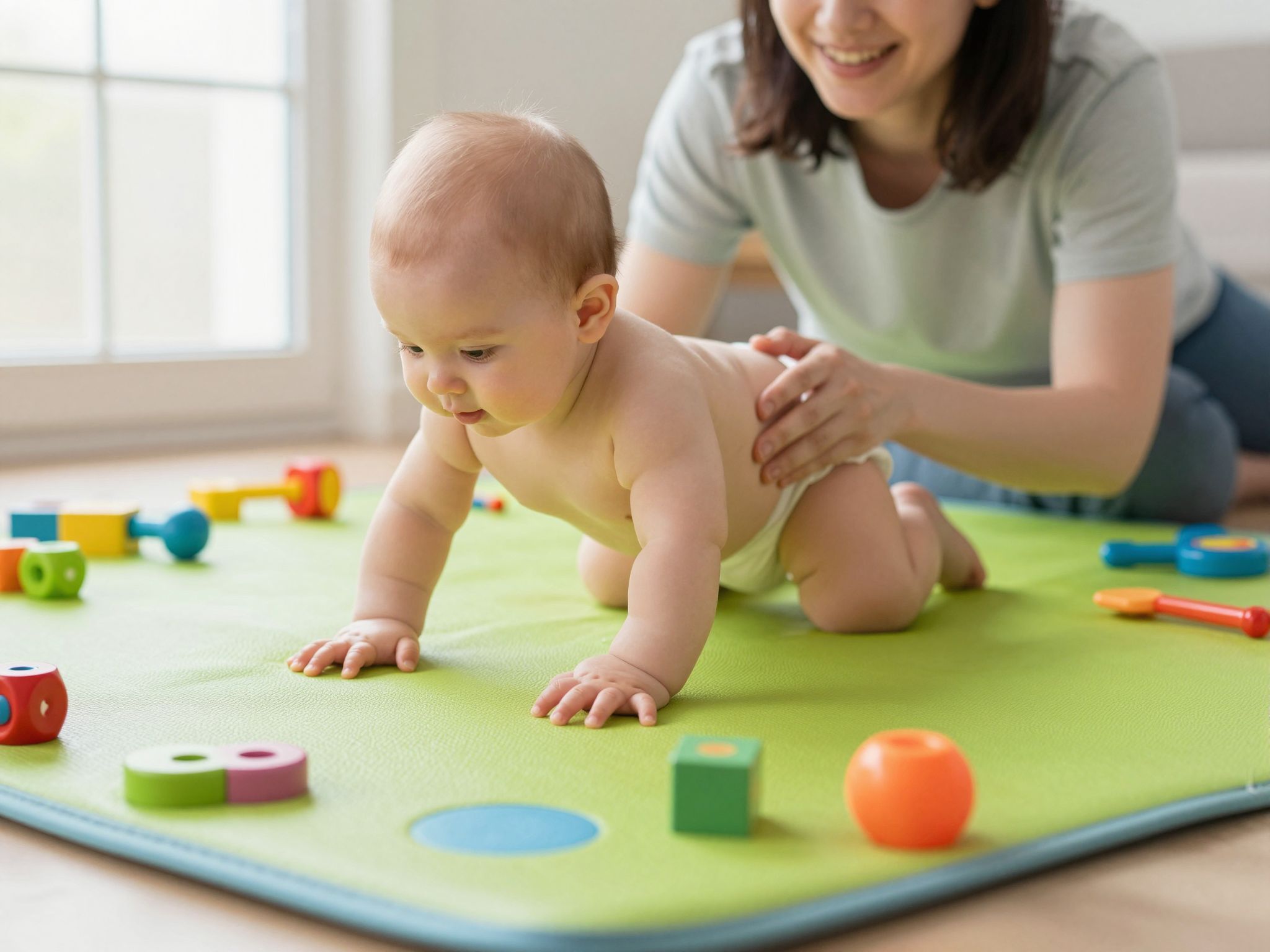 A kommandós kúszás elősegíti a baba motoros készségeit.