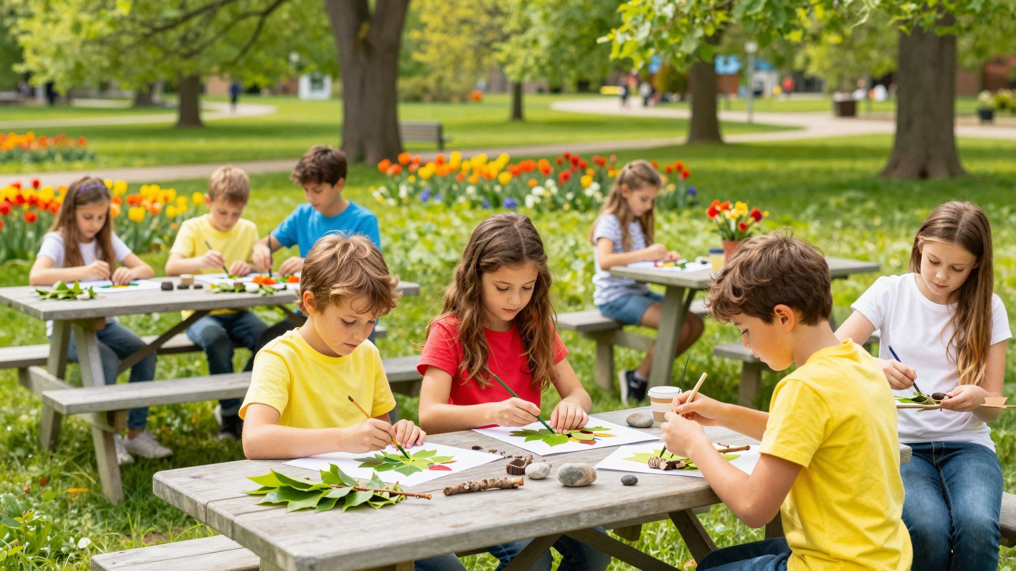 A természetes anyagok fenntartható művészetet inspirálnak gyerekeknél.