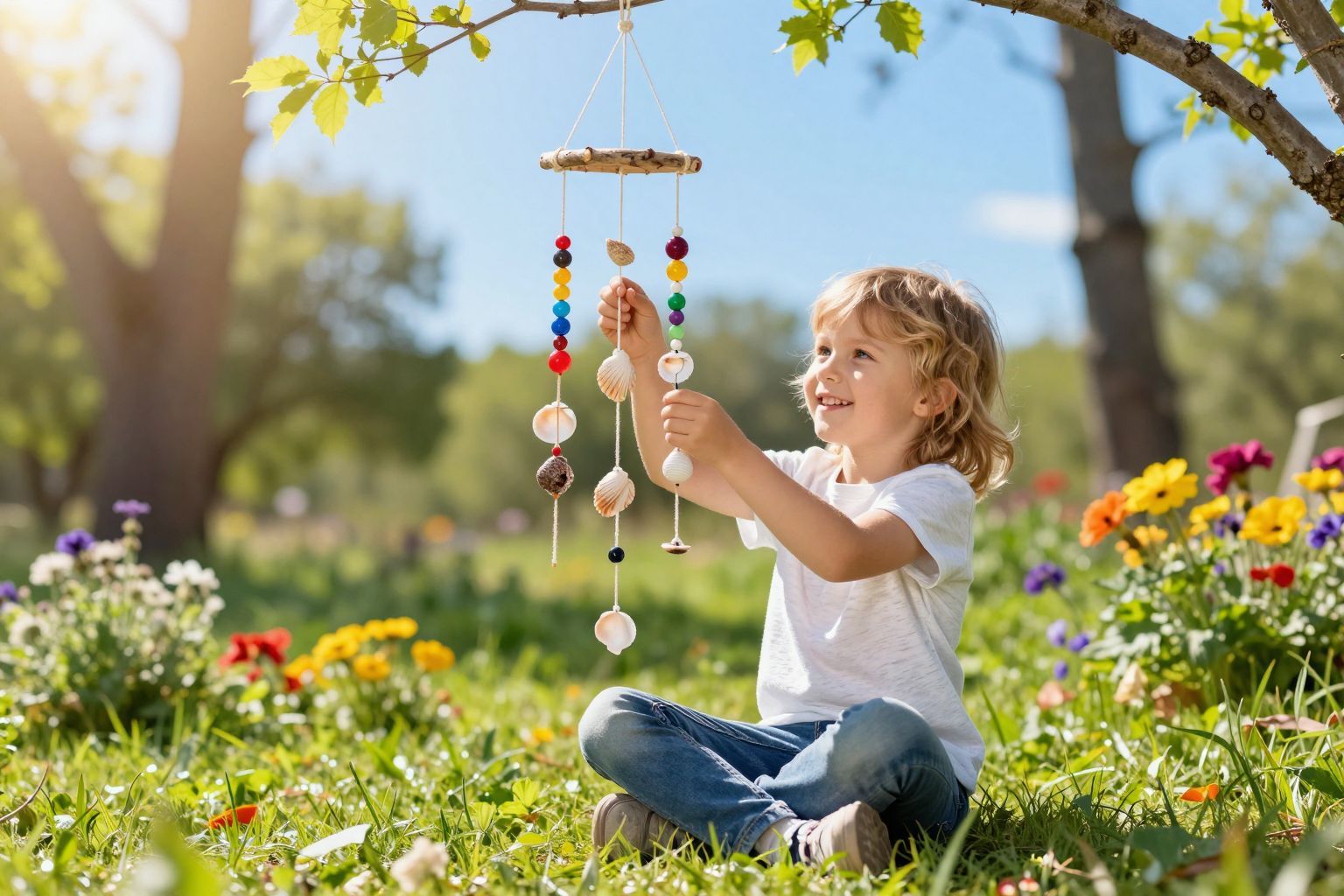 Készítsetek szélcsengőt természetes anyagokból, élvezve a szellőt!
