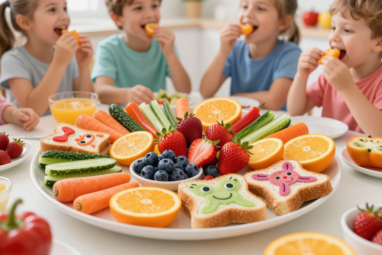 A színes tálalás fokozza a gyerekek étvágyát.