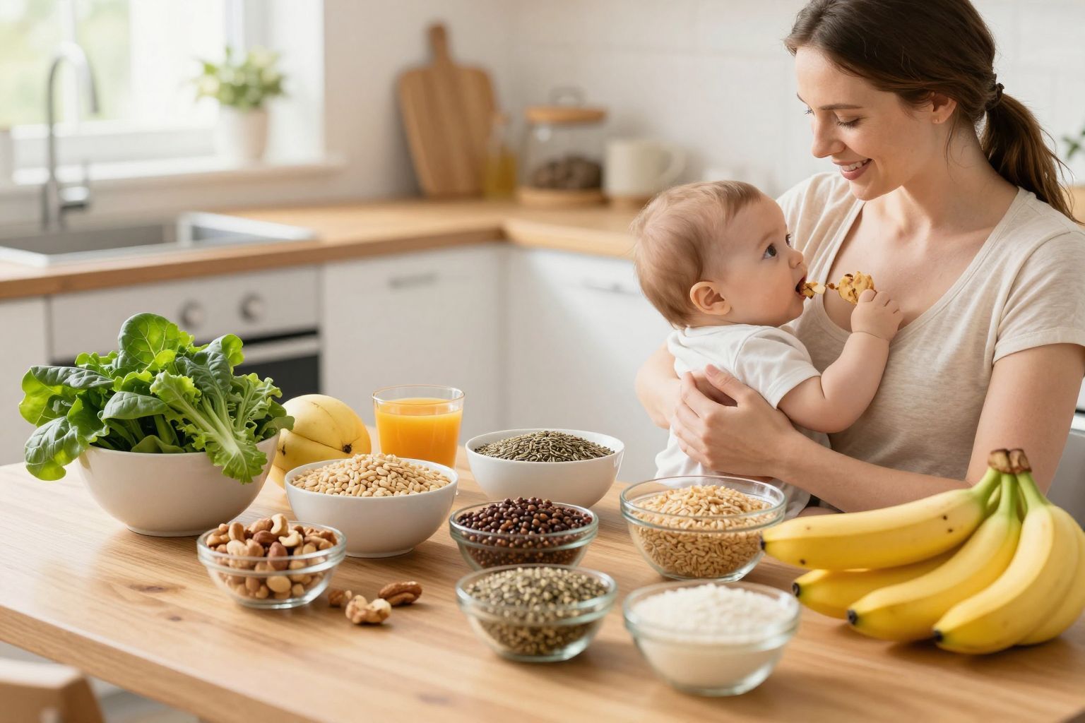 A magnéziumban gazdag ételek serkentik a tejtermelést.