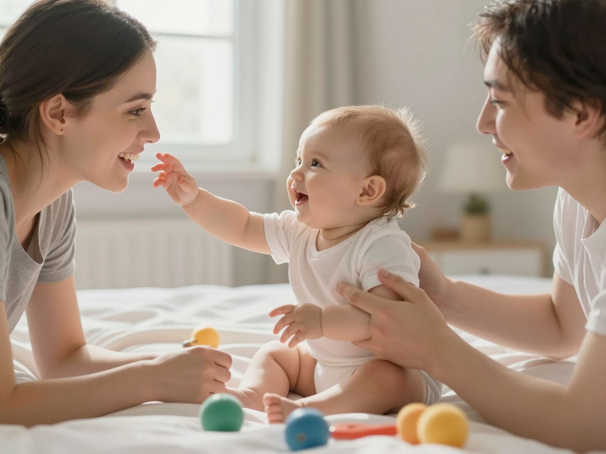 A babák tapintása segíti a környezetük felfedezését.