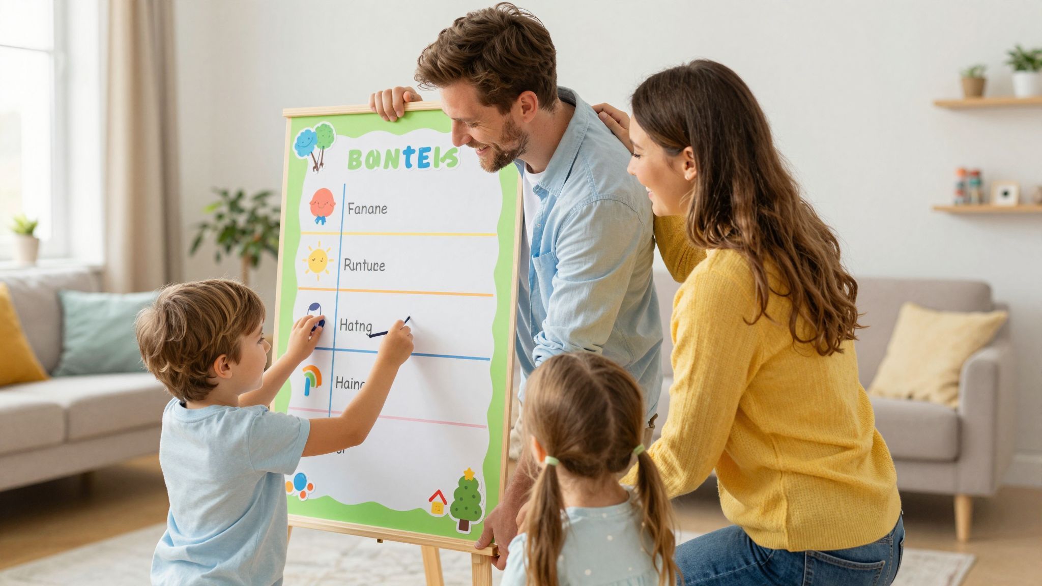 A rutin tábla segít a gyerekek önállóságának fejlesztésében.