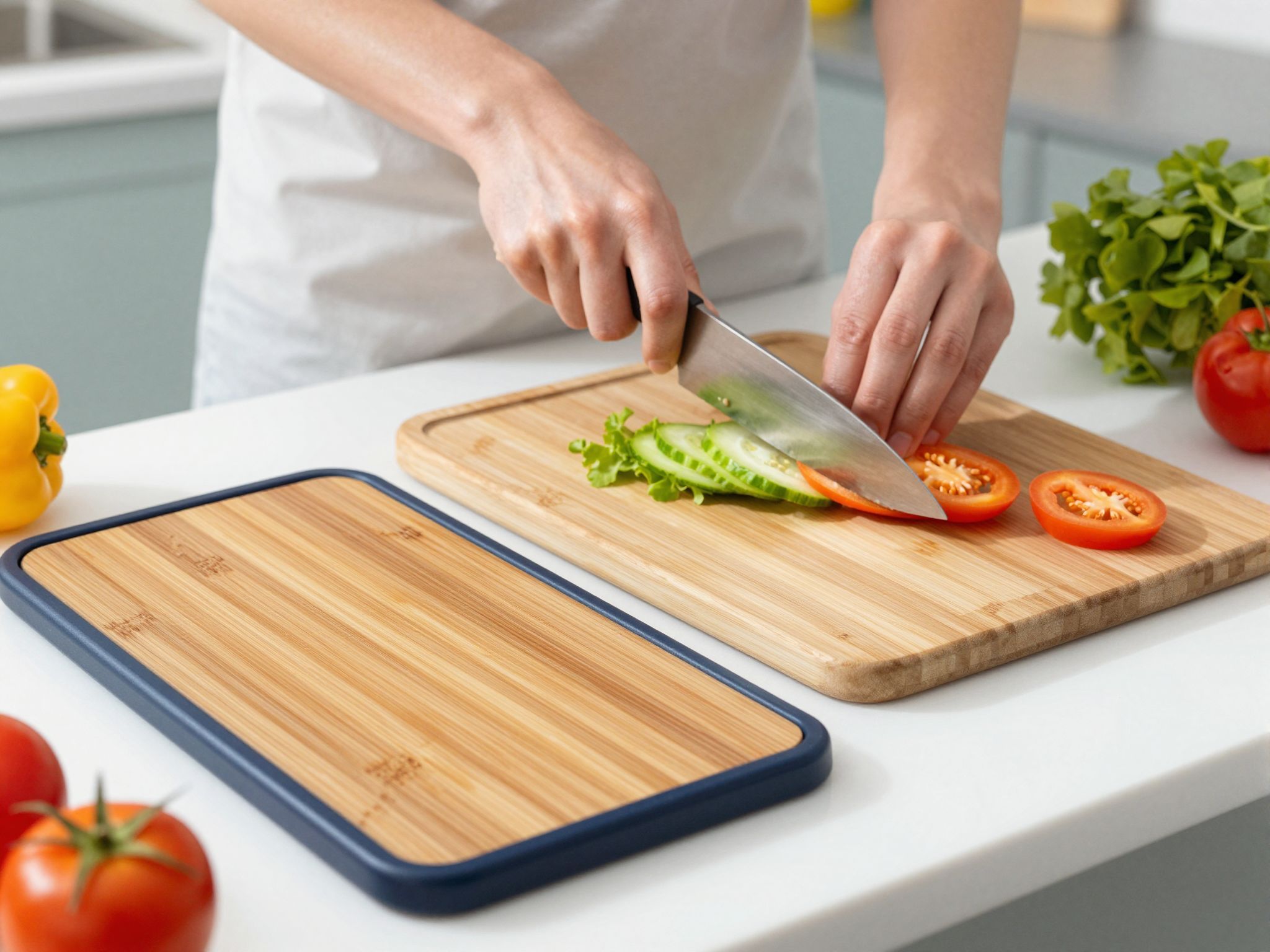 Szálvégű deszka jobban védi a kések élét.